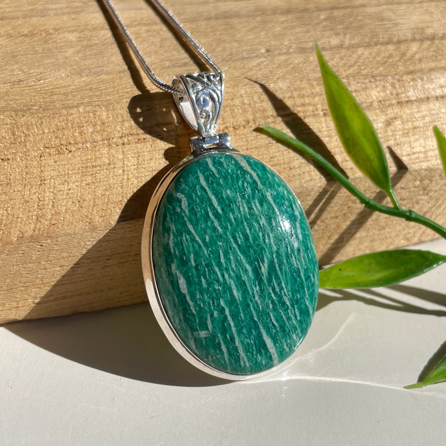 Amazonite Oval Pendant
