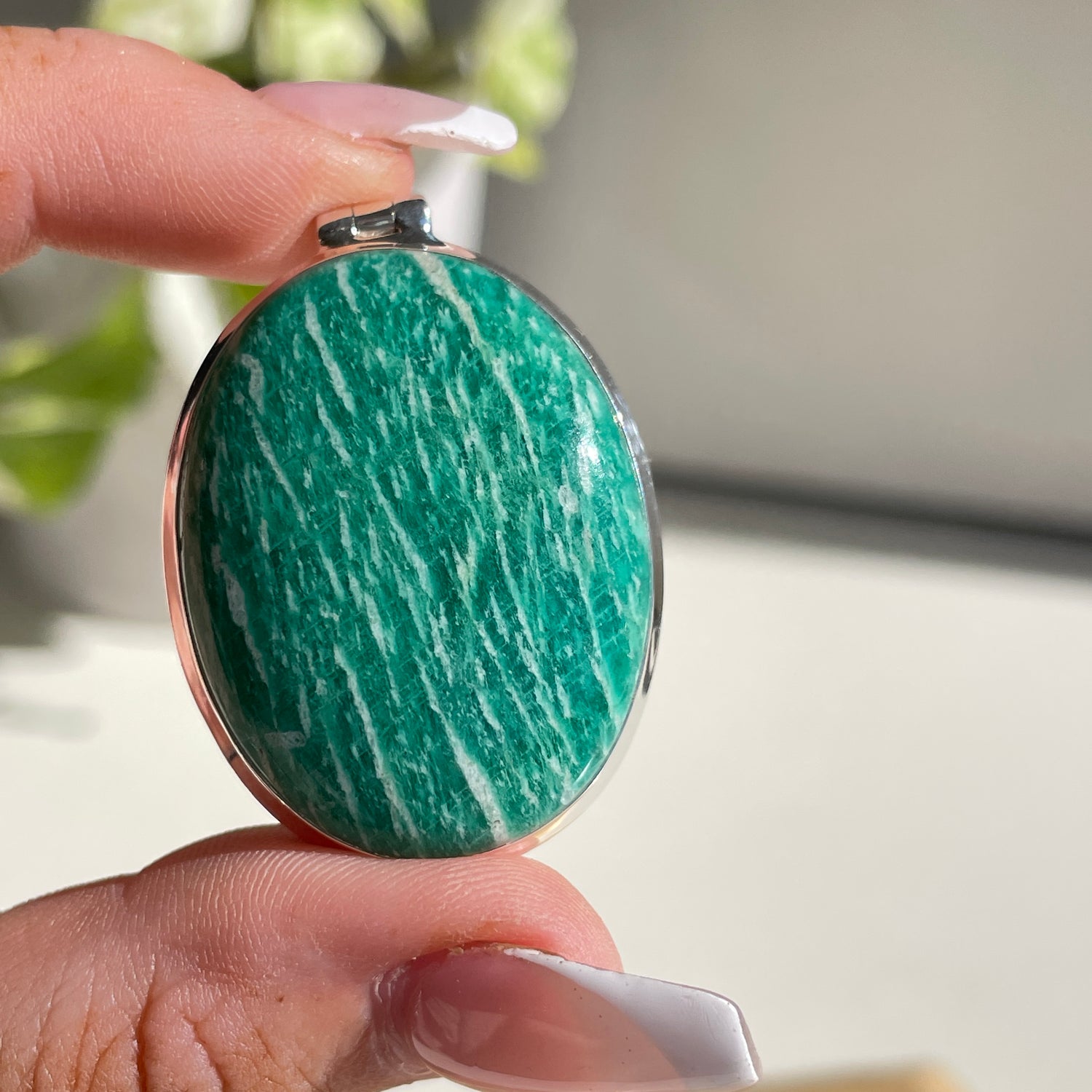 Amazonite Oval Pendant