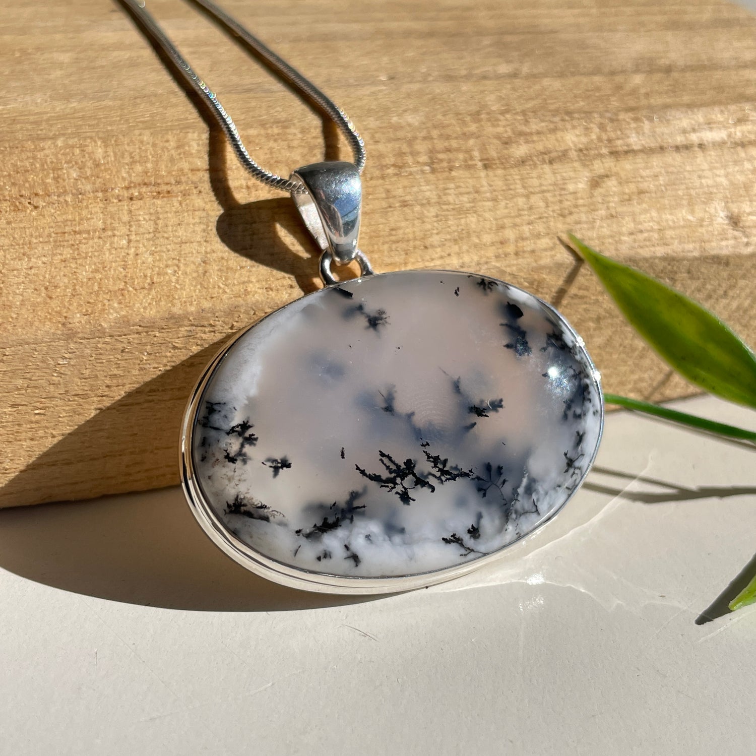Dendritic Agate Oval Pendant