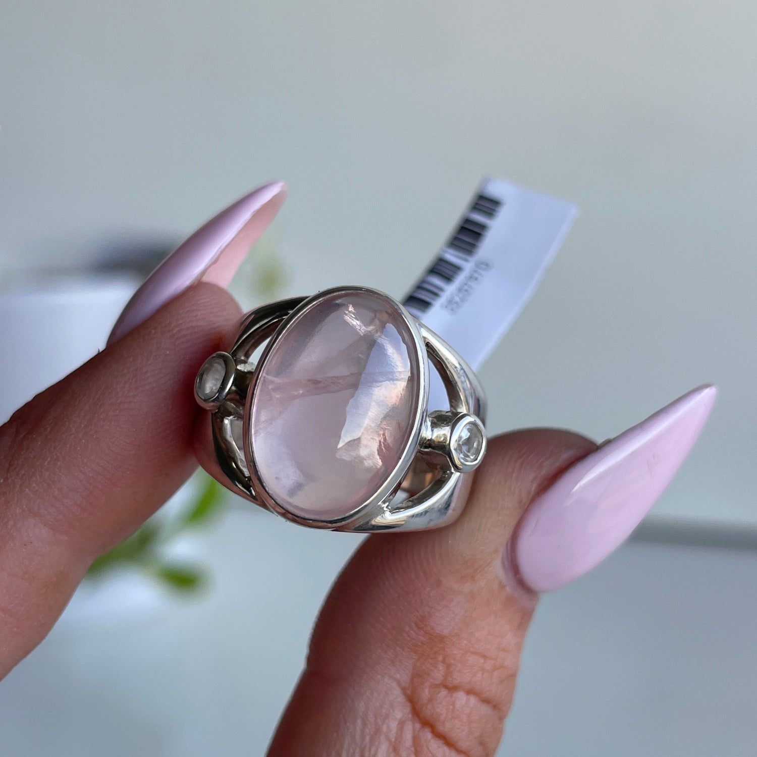 Rose Quartz Oval Ring Sz8.5