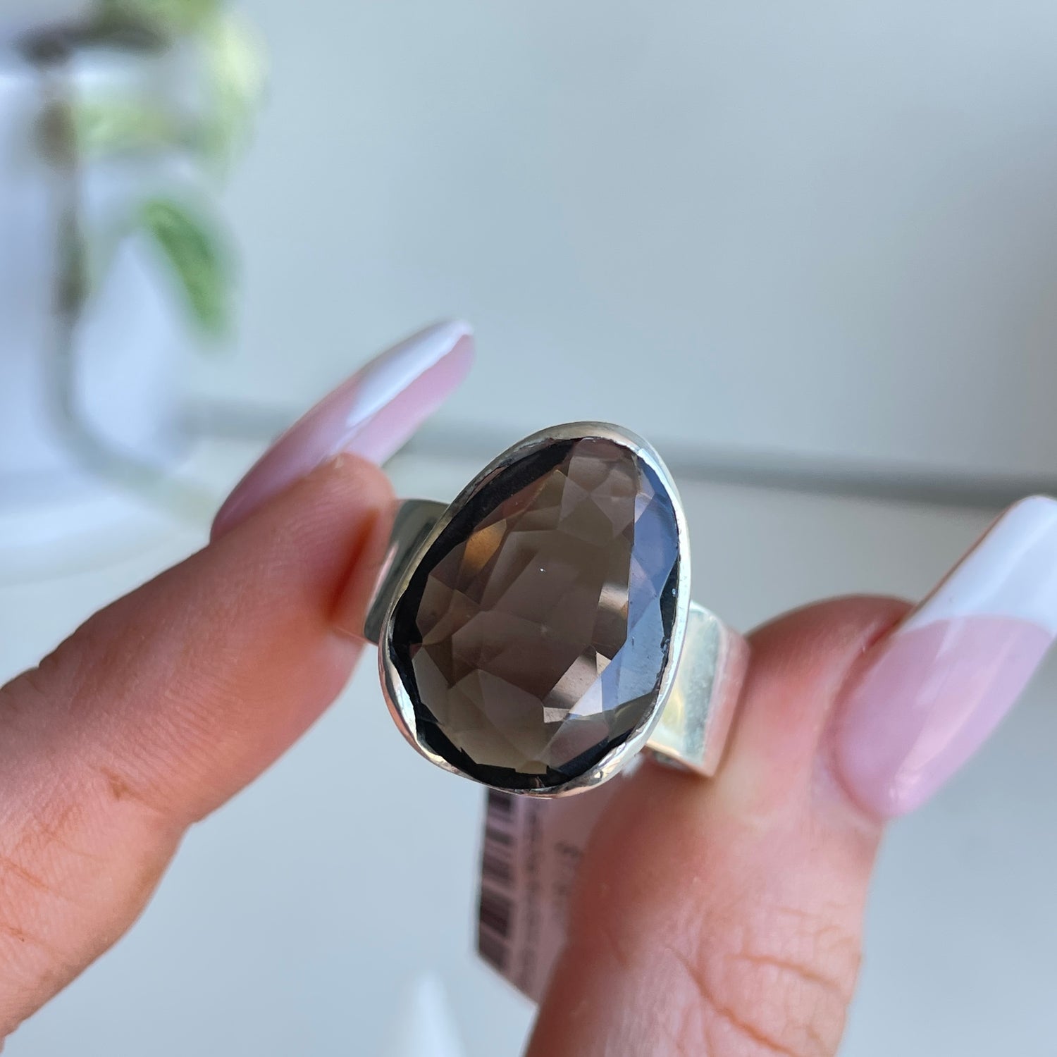 Smoky Quartz Oval Ring Sz11 R3748