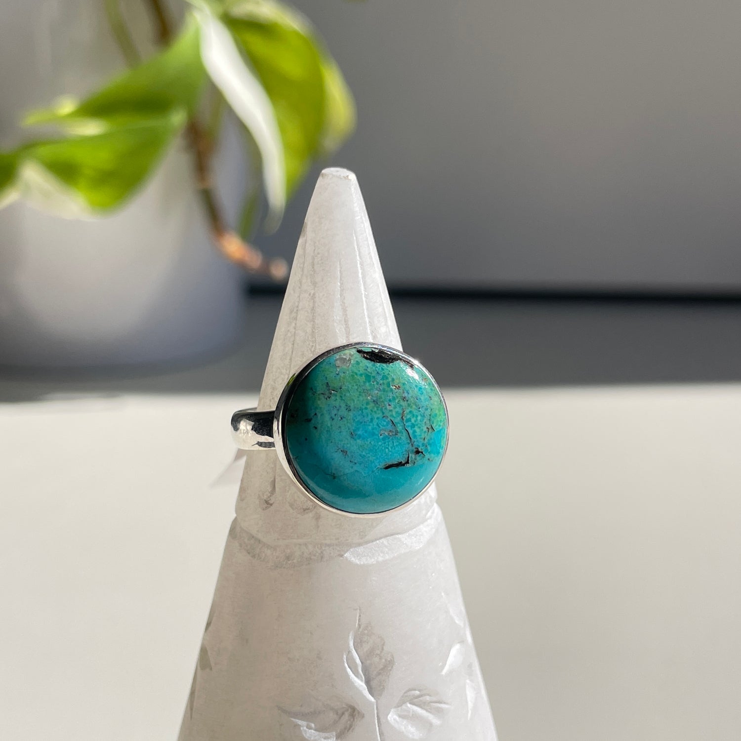 Turquoise Round Ring Sz9.5