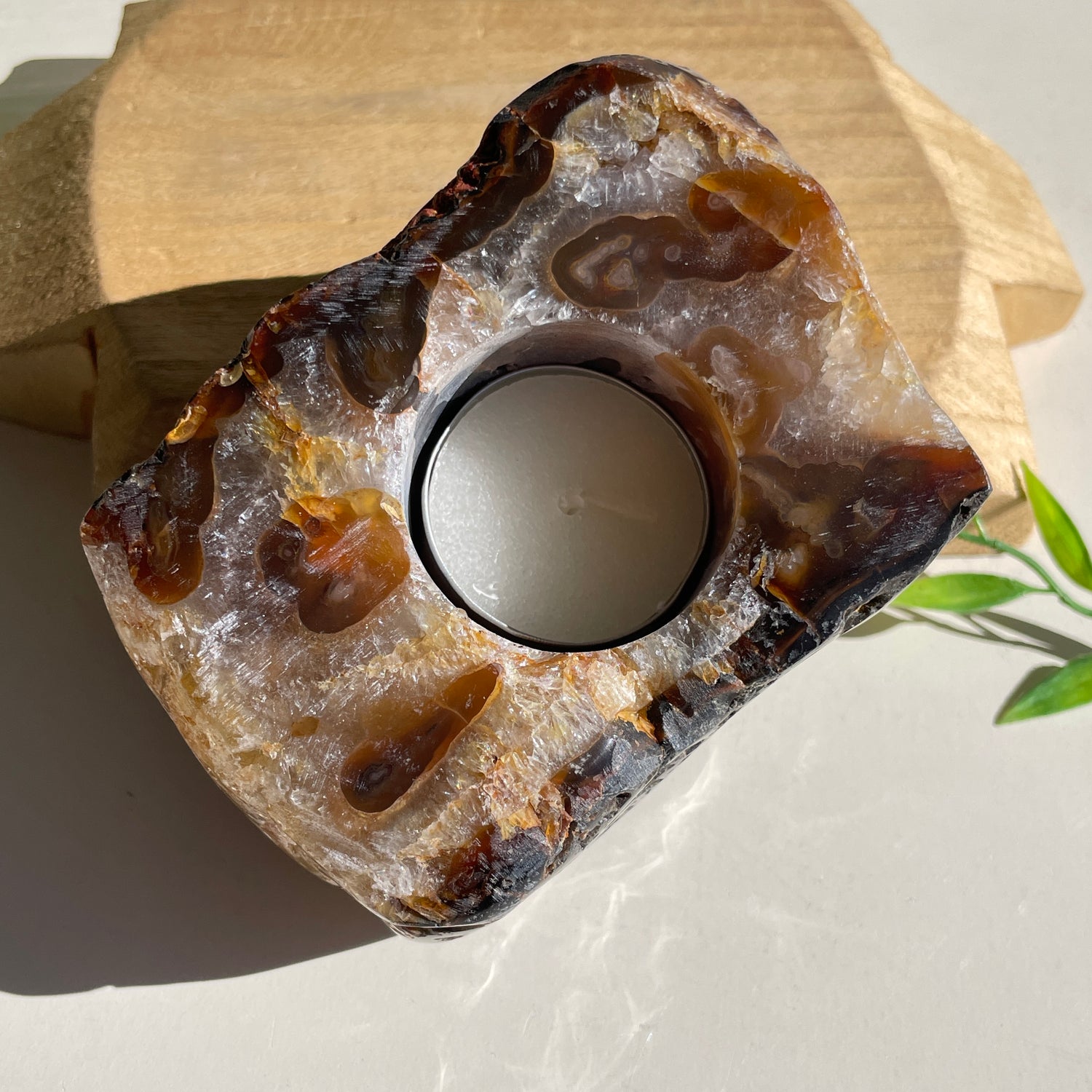 Natural Agate Tealight Holder