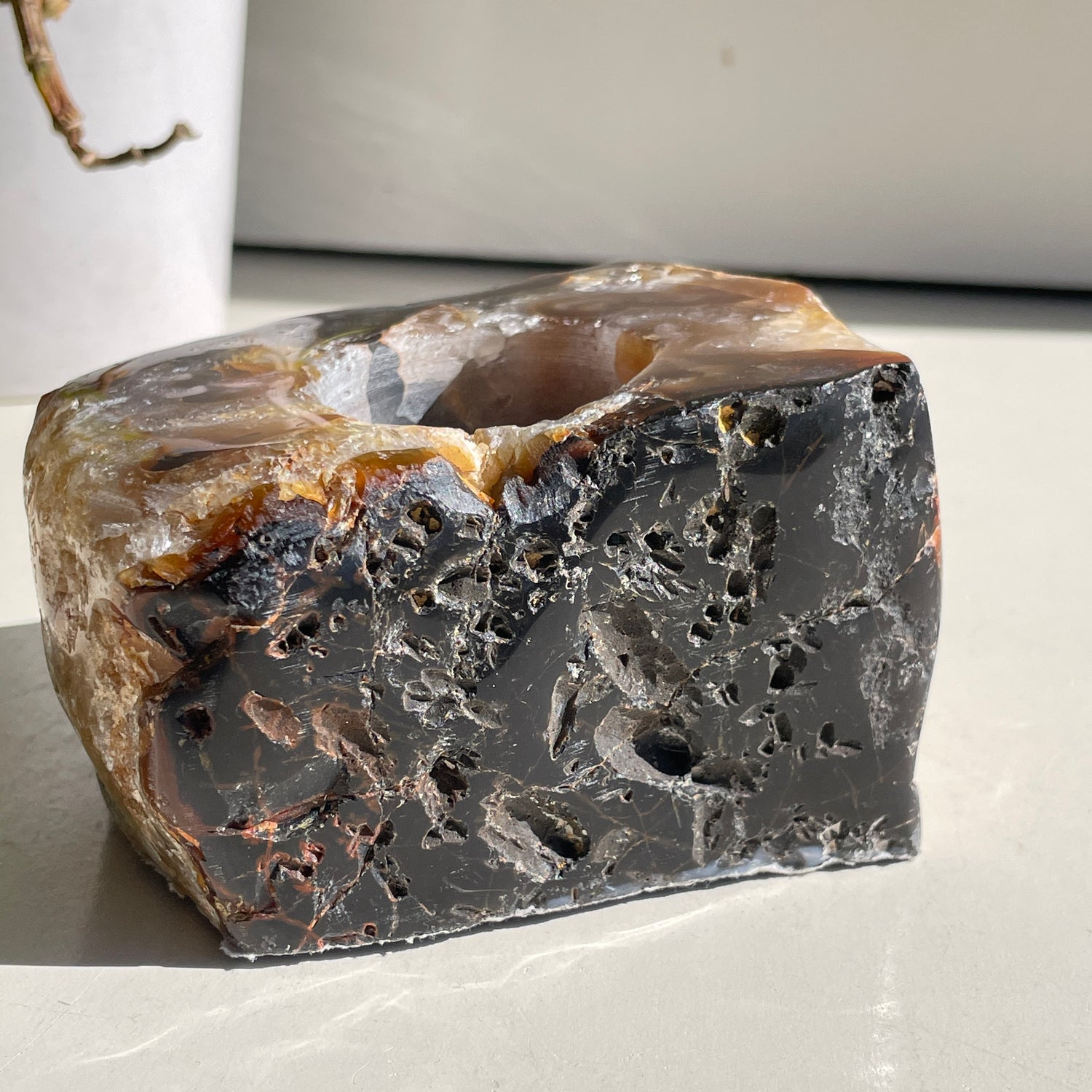 Natural Agate Tealight Holder