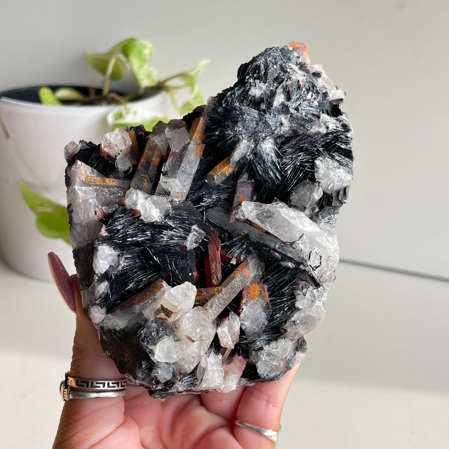 Specularite  Quartz Cluster 798g
