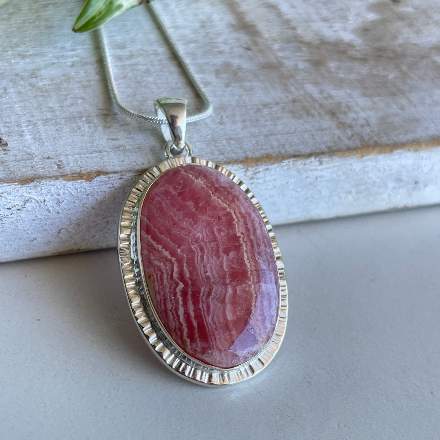 Rhodochrosite Oval Pendant