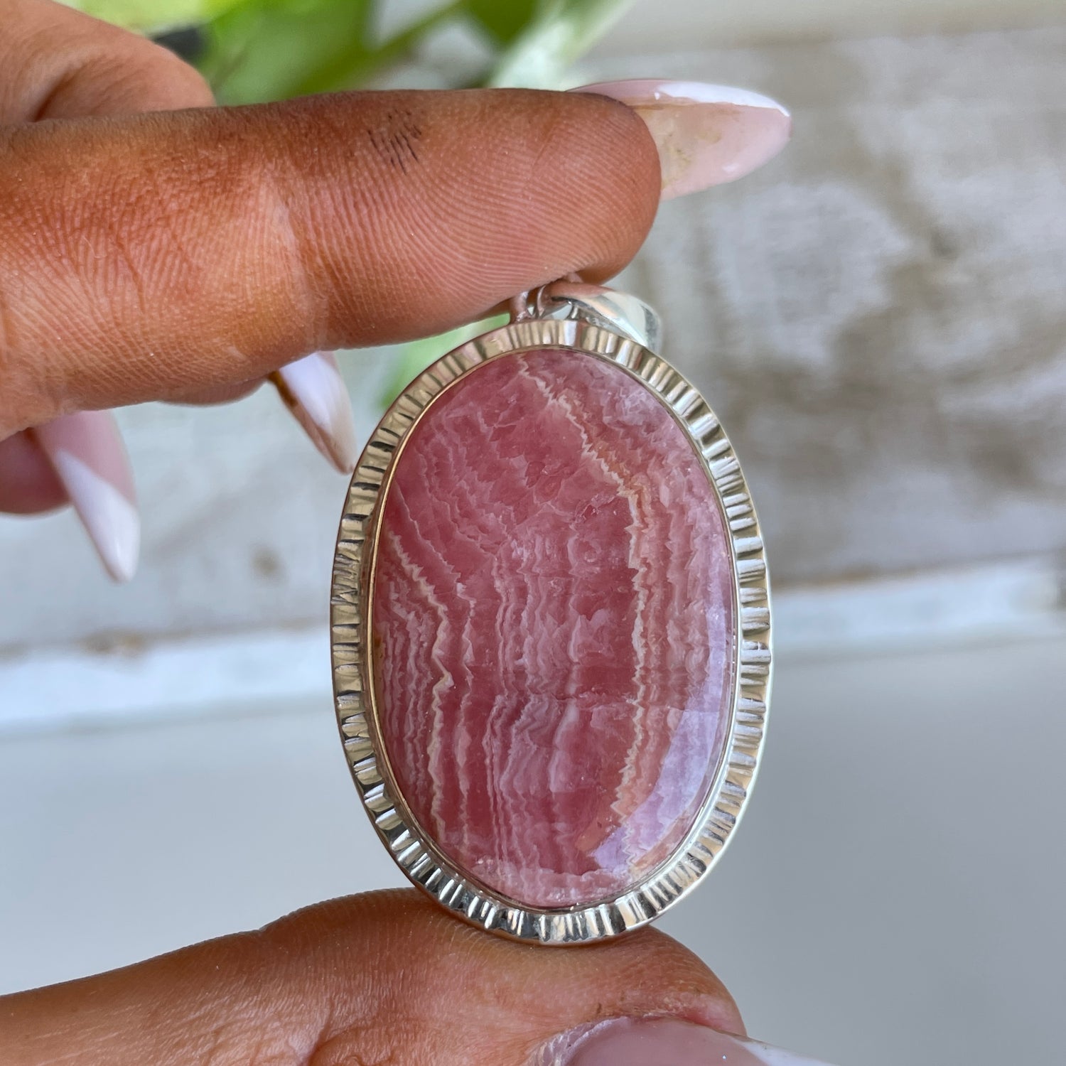 Rhodochrosite Oval Pendant