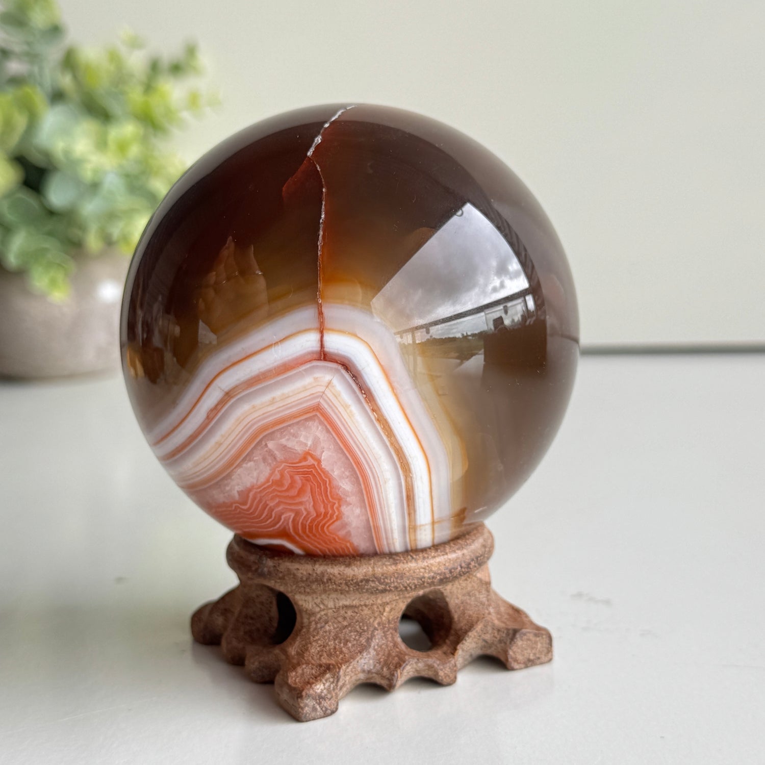 Red Agate Sphere 8.8cm