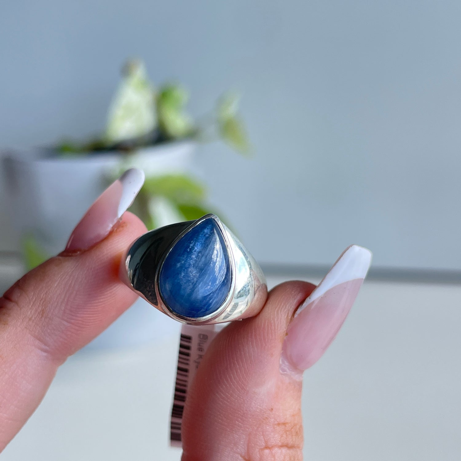 Blue Kyanite Teardrop Ring Sz8