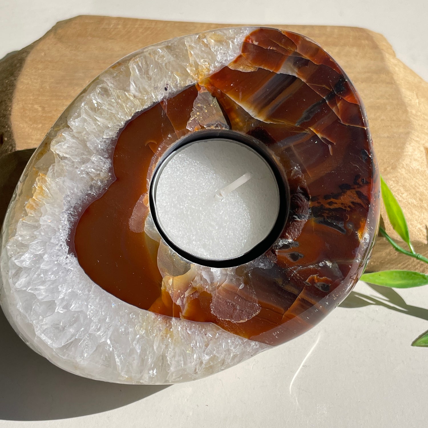 Natural Agate Tealight Holder
