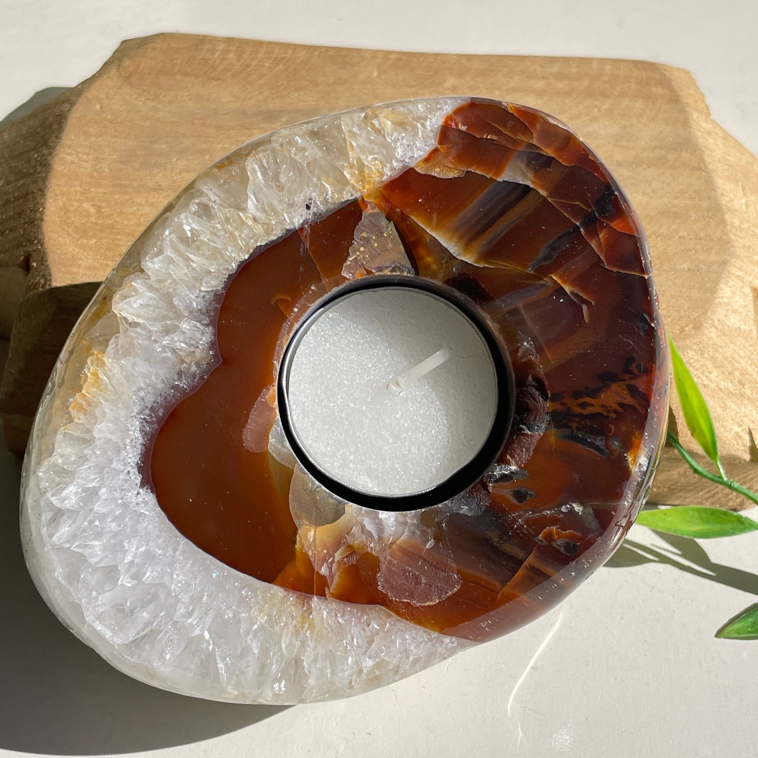 Natural Agate Tealight Holder