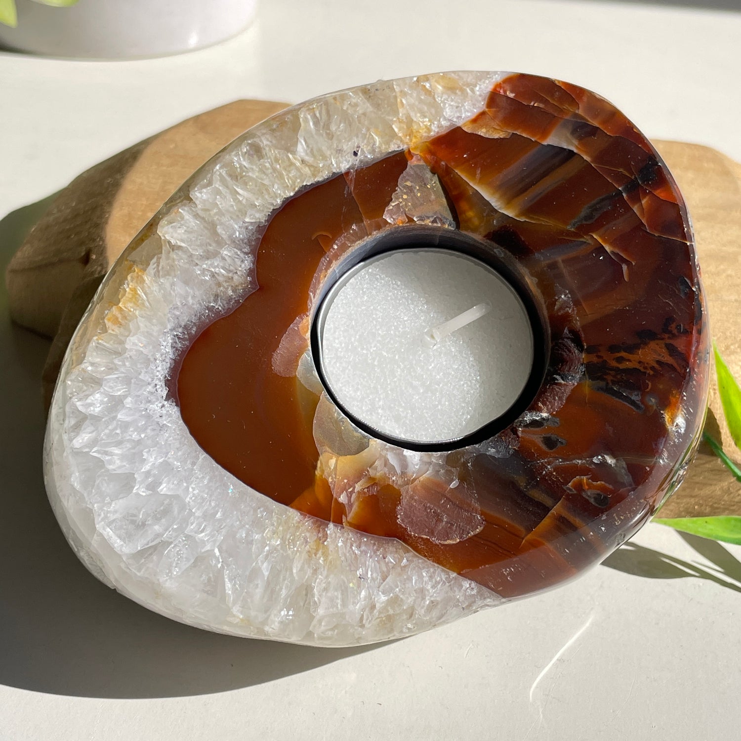 Natural Agate Tealight Holder