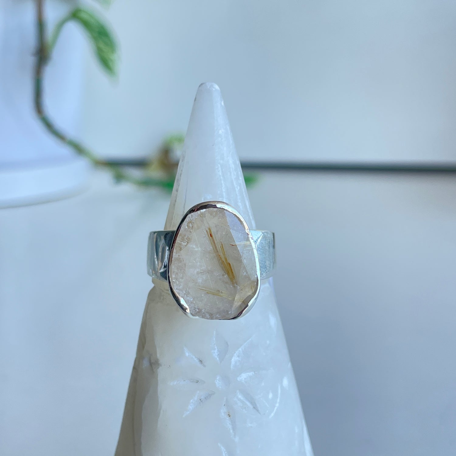 Rutilated Quartz Oval Ring R3748