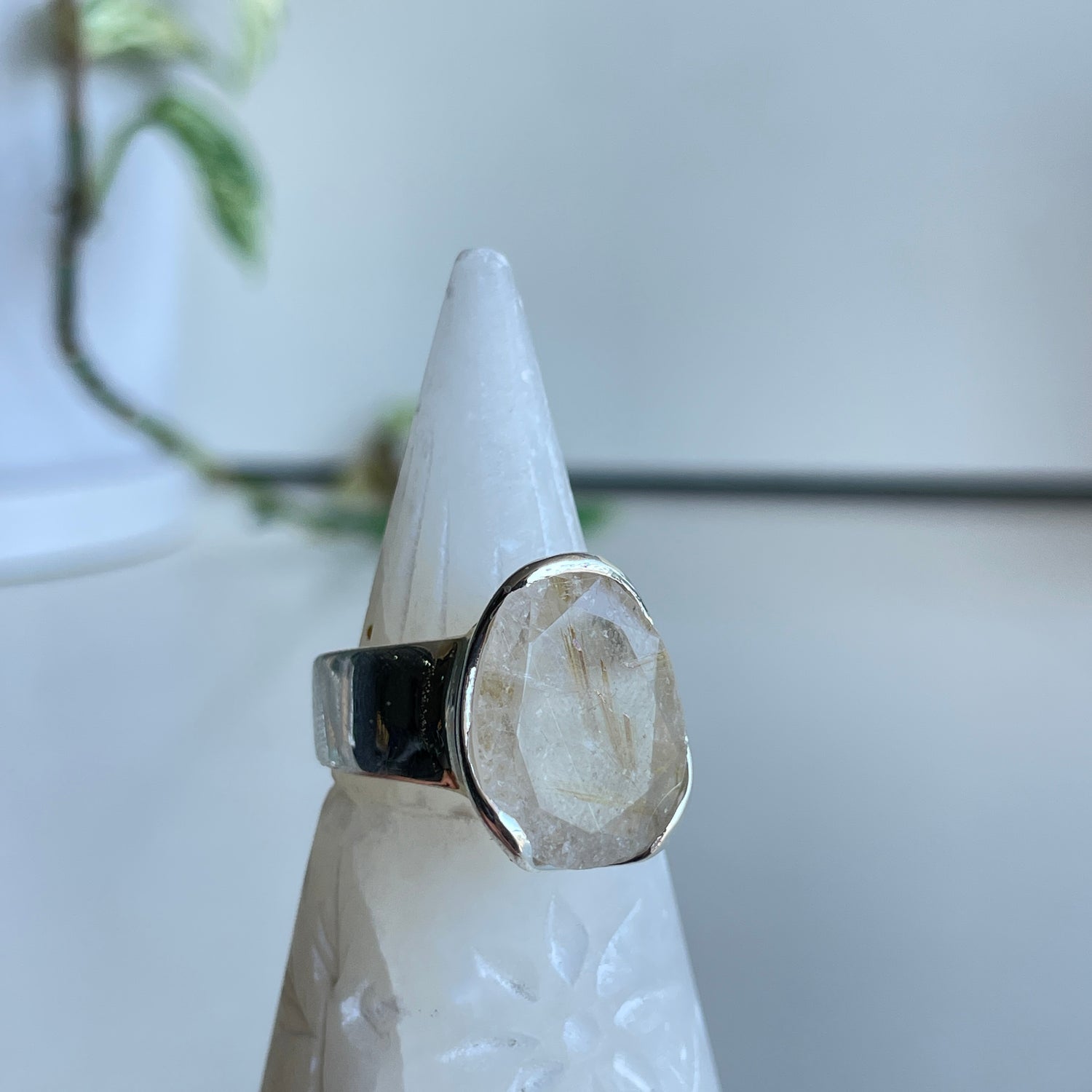 Rutilated Quartz Oval Ring R3748