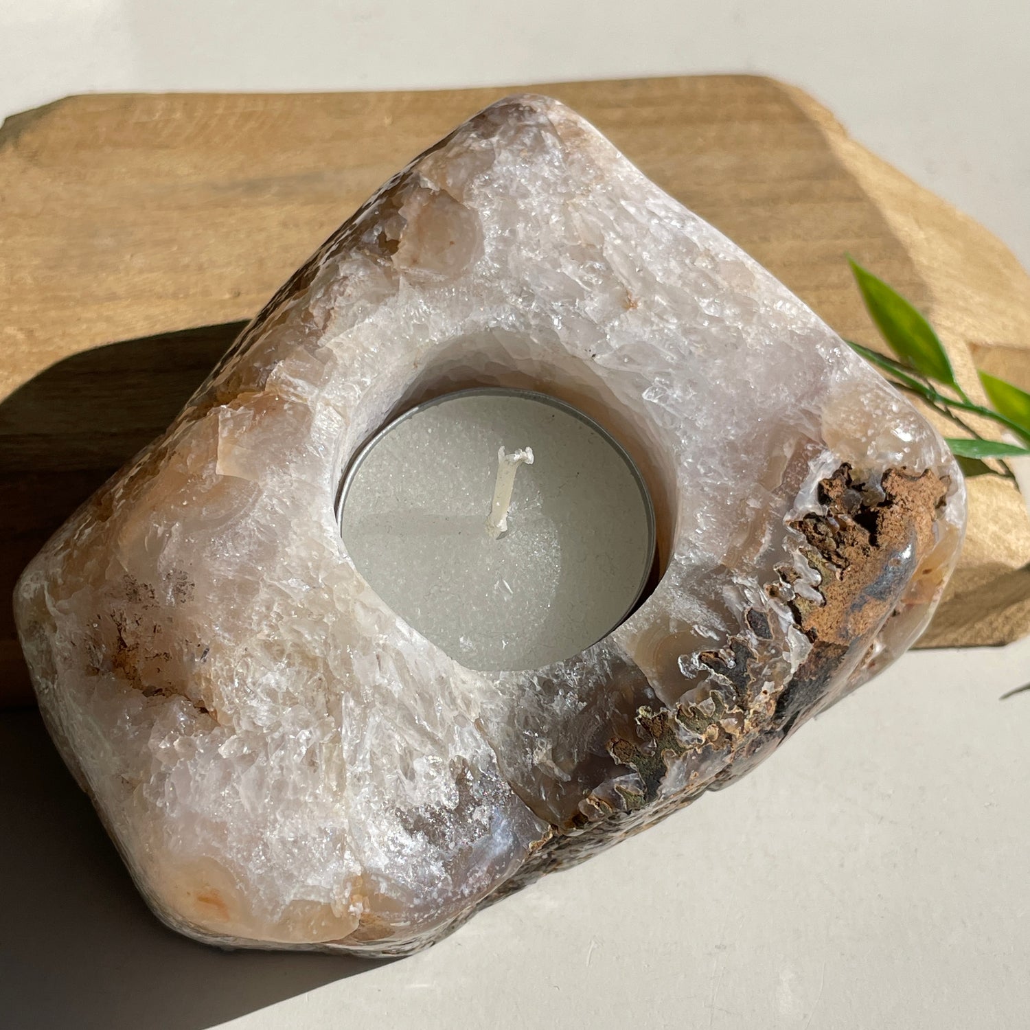 Natural Agate Tealight Holder