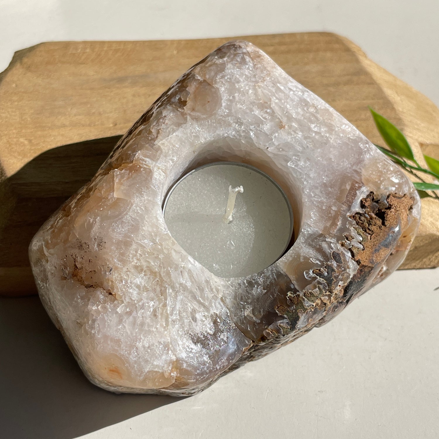 Natural Agate Tealight Holder