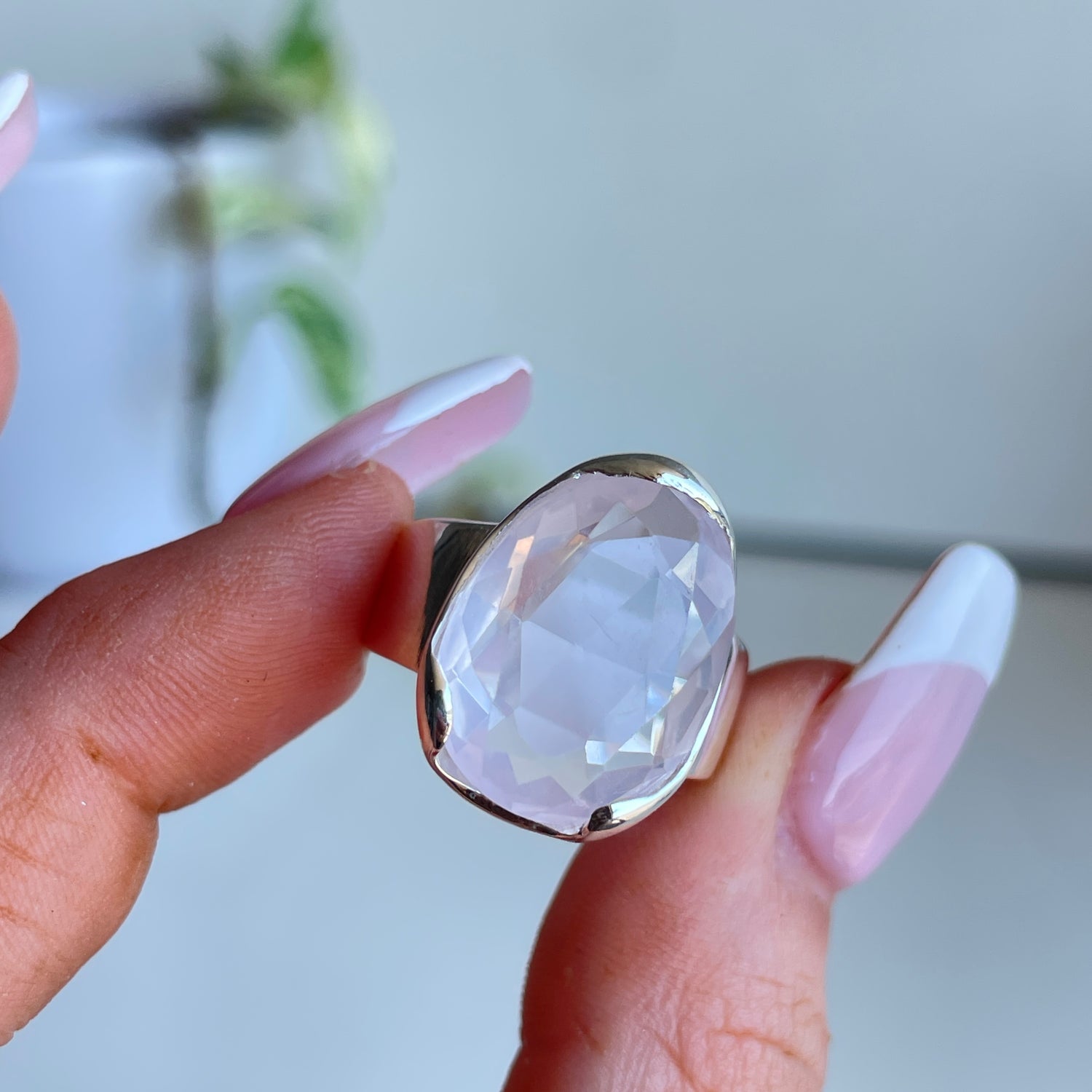 Rose Quartz Oval Ring R3748