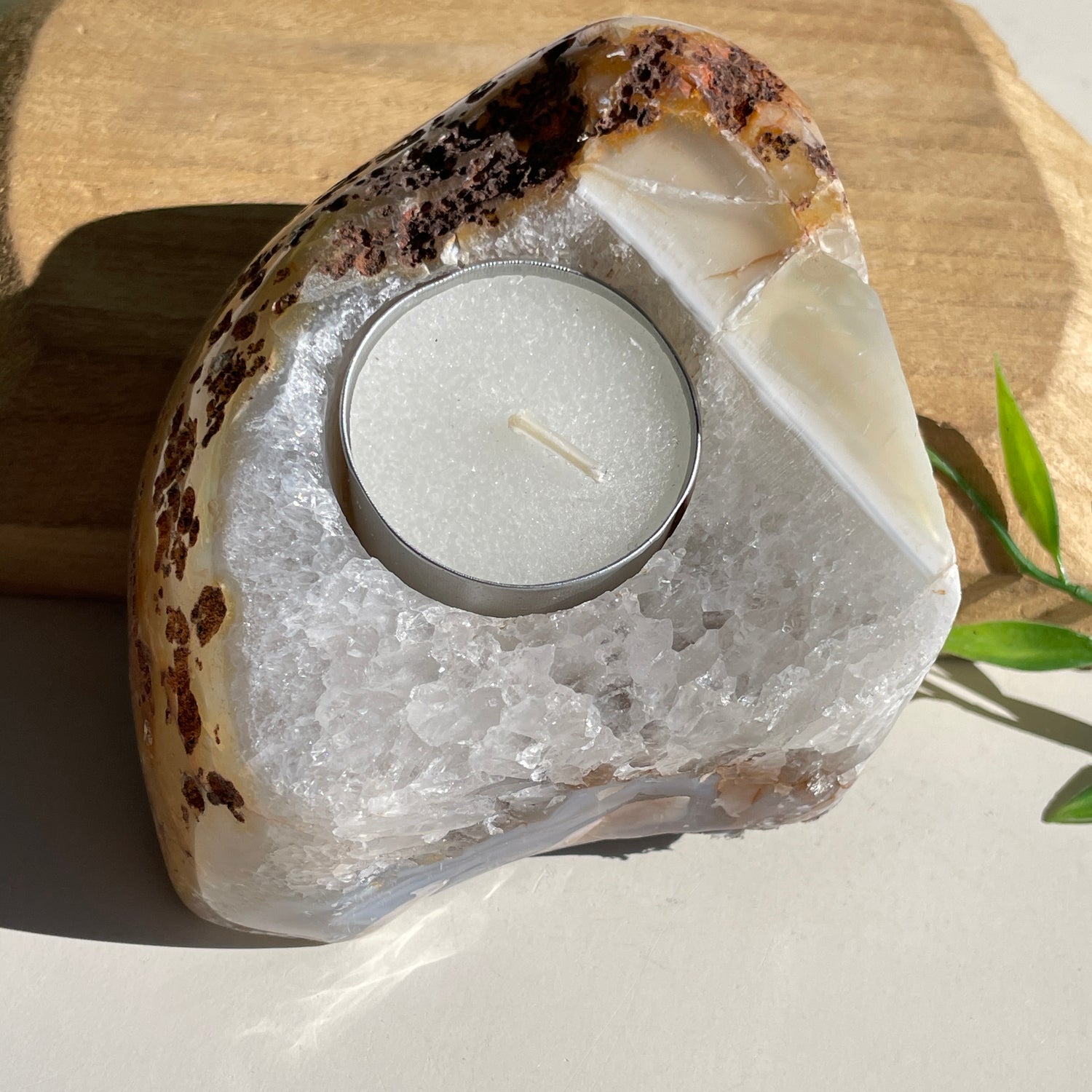 Natural Agate Tealight Holder