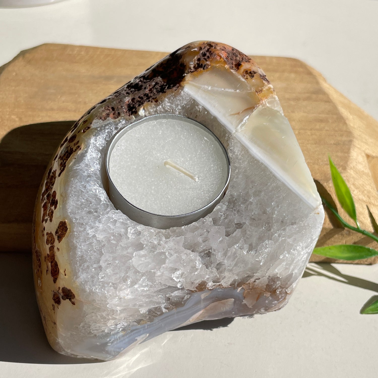 Natural Agate Tealight Holder