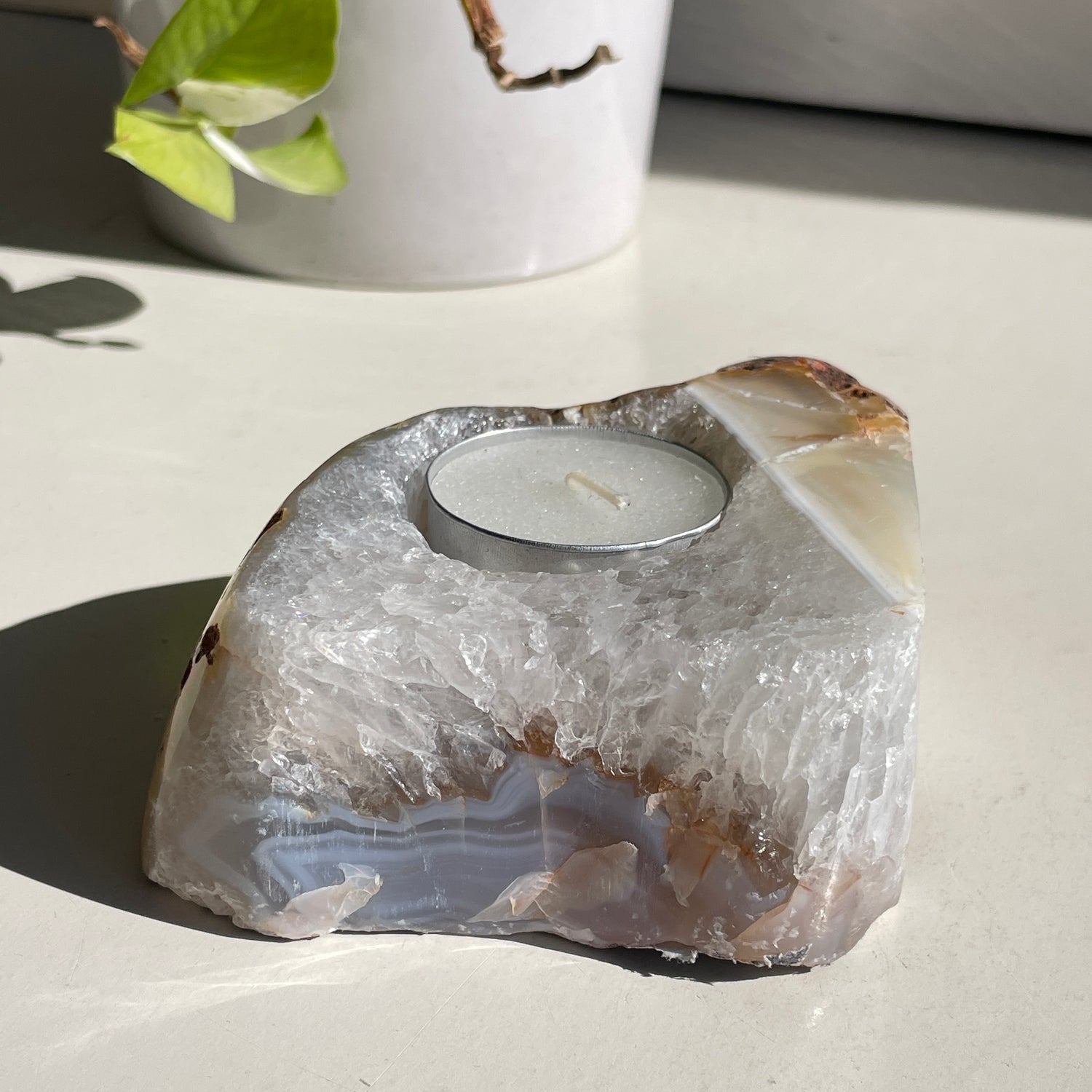 Natural Agate Tealight Holder
