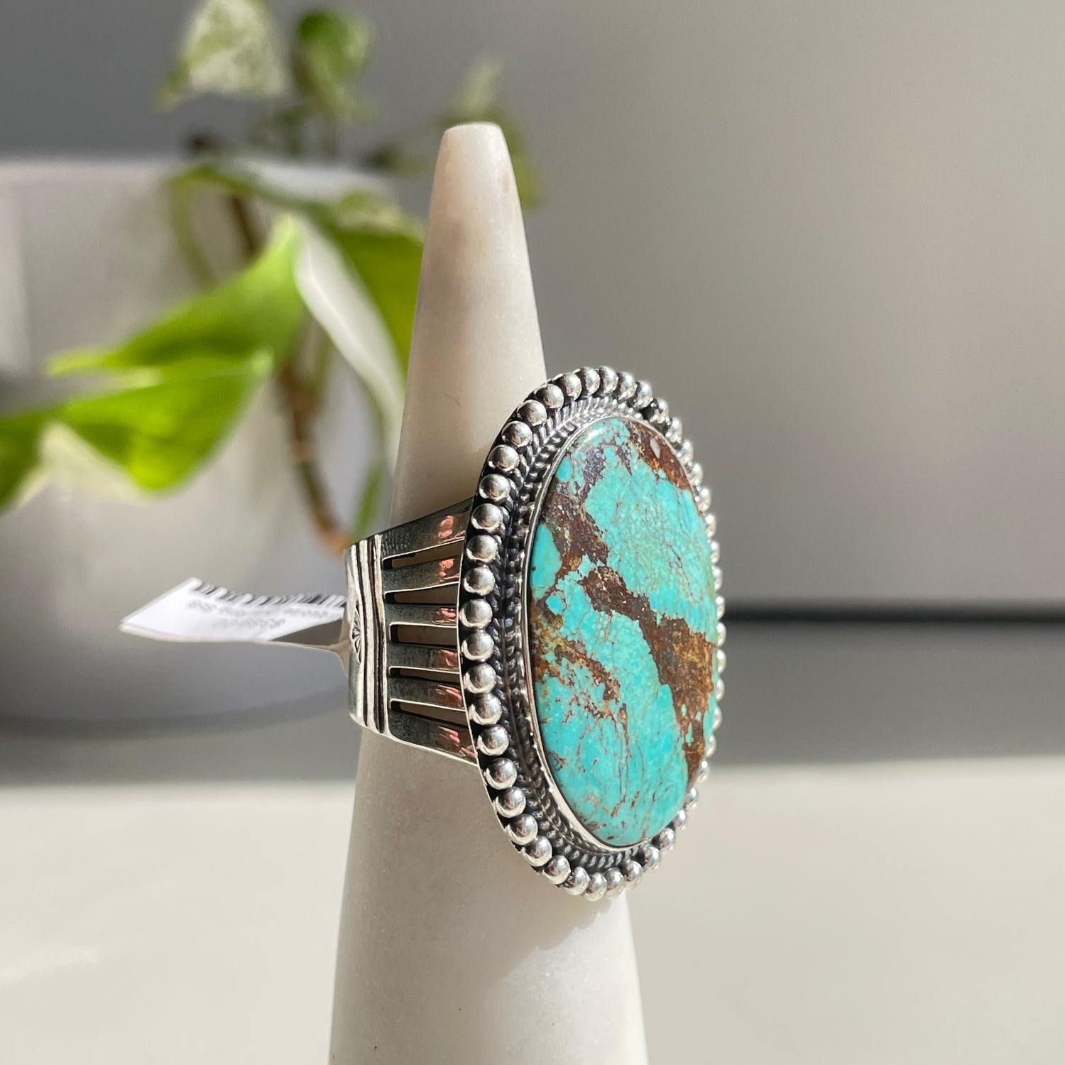 Turquoise Oval Ring Sz8