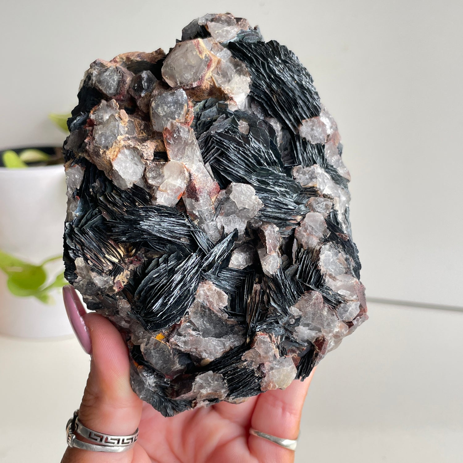 Specularite  Quartz Cluster 704g