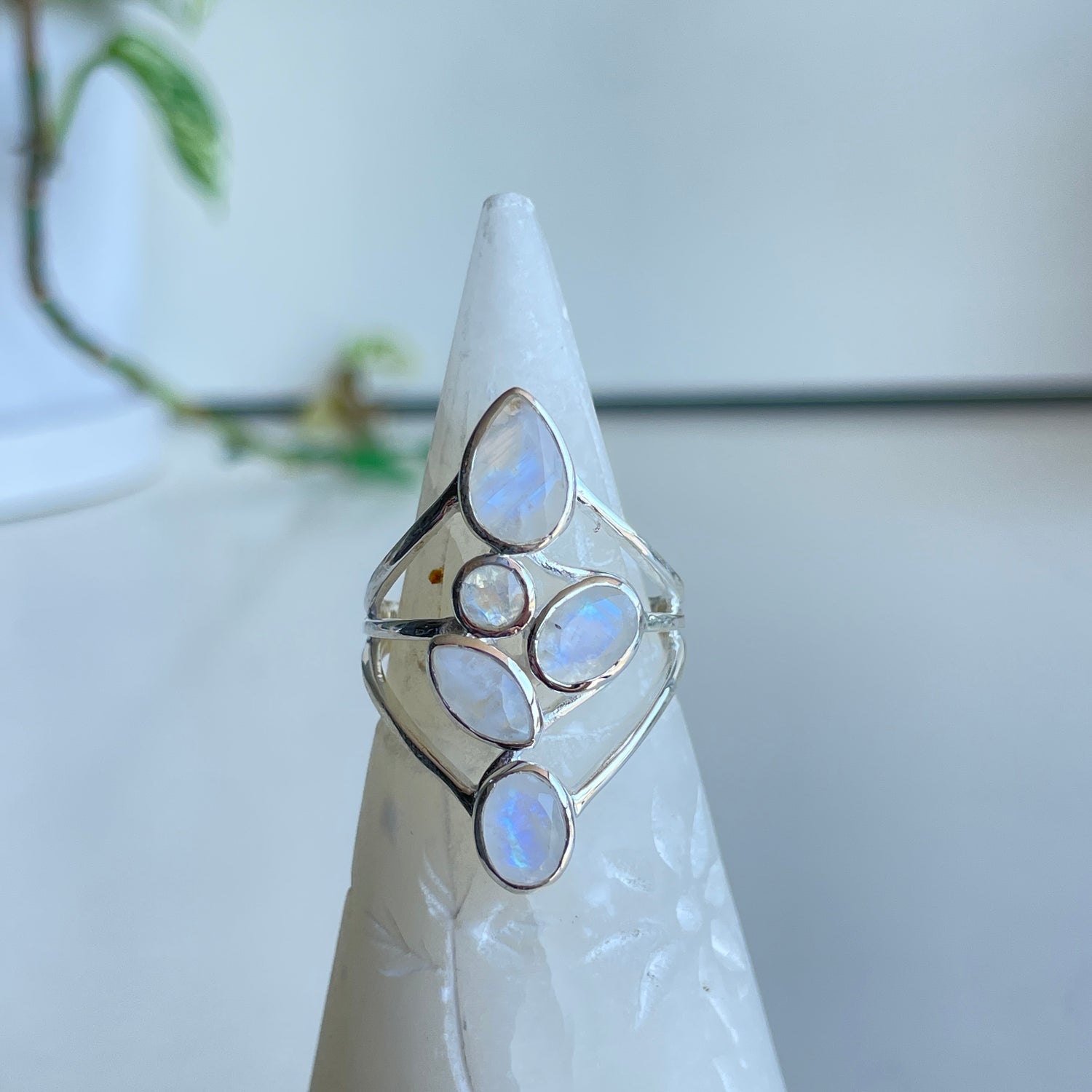 Moonstone Faceted Multi Stone Ring