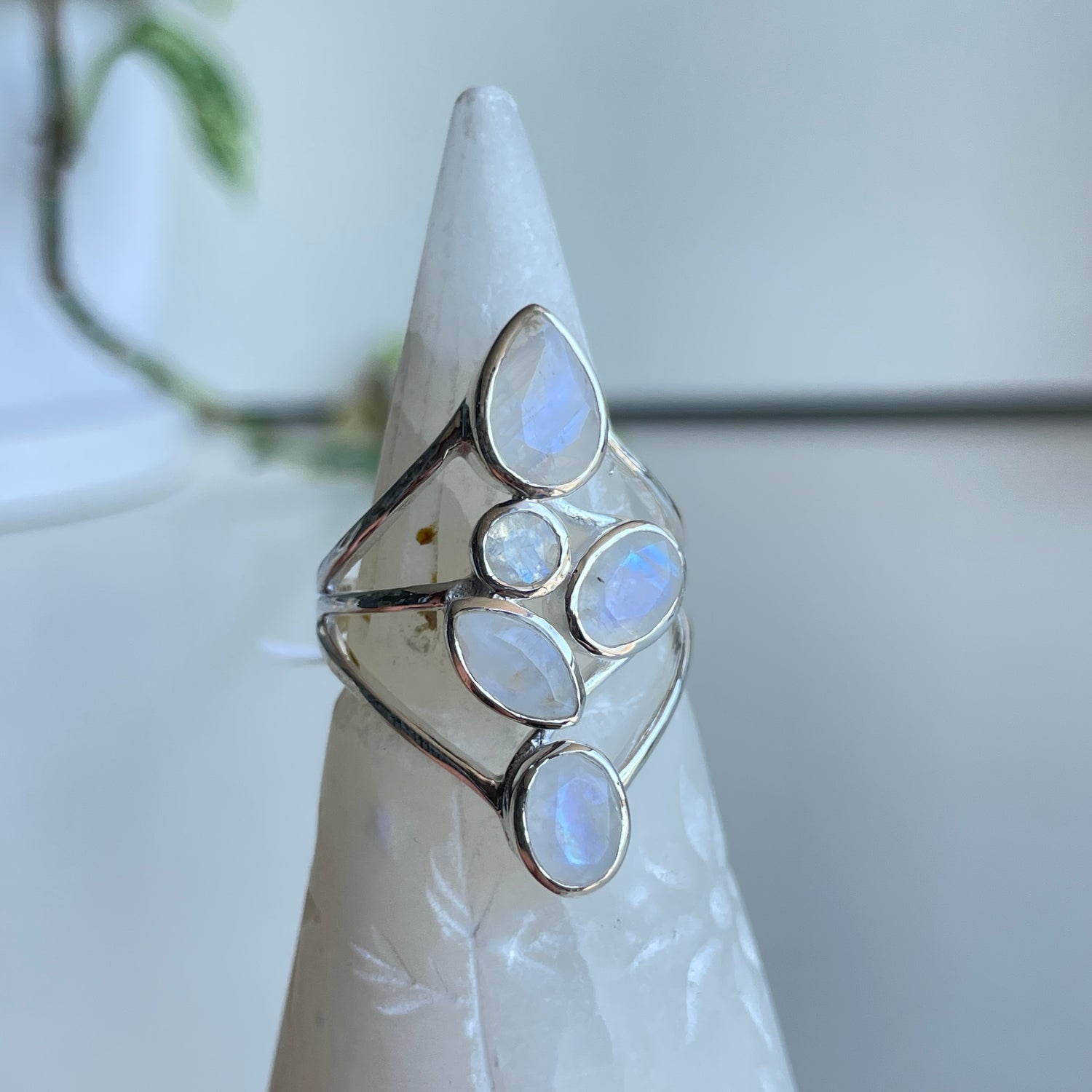 Moonstone Faceted Multi Stone Ring