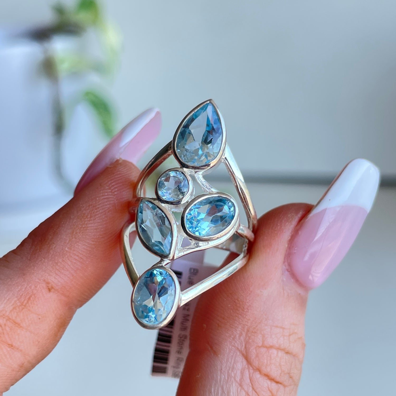 Blue Topaz Multi Stone Ring Sz6