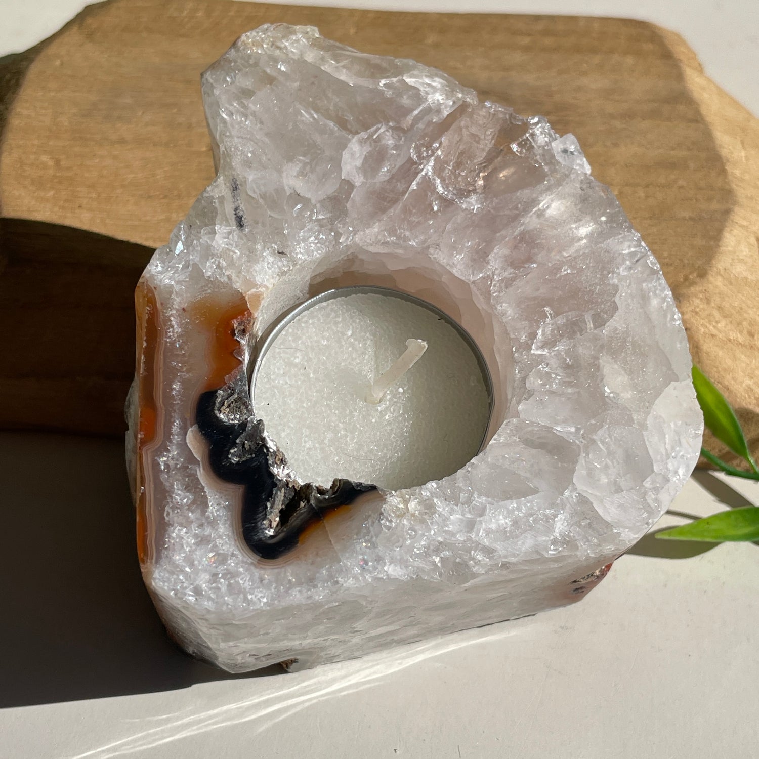 Natural Agate Tealight Holder