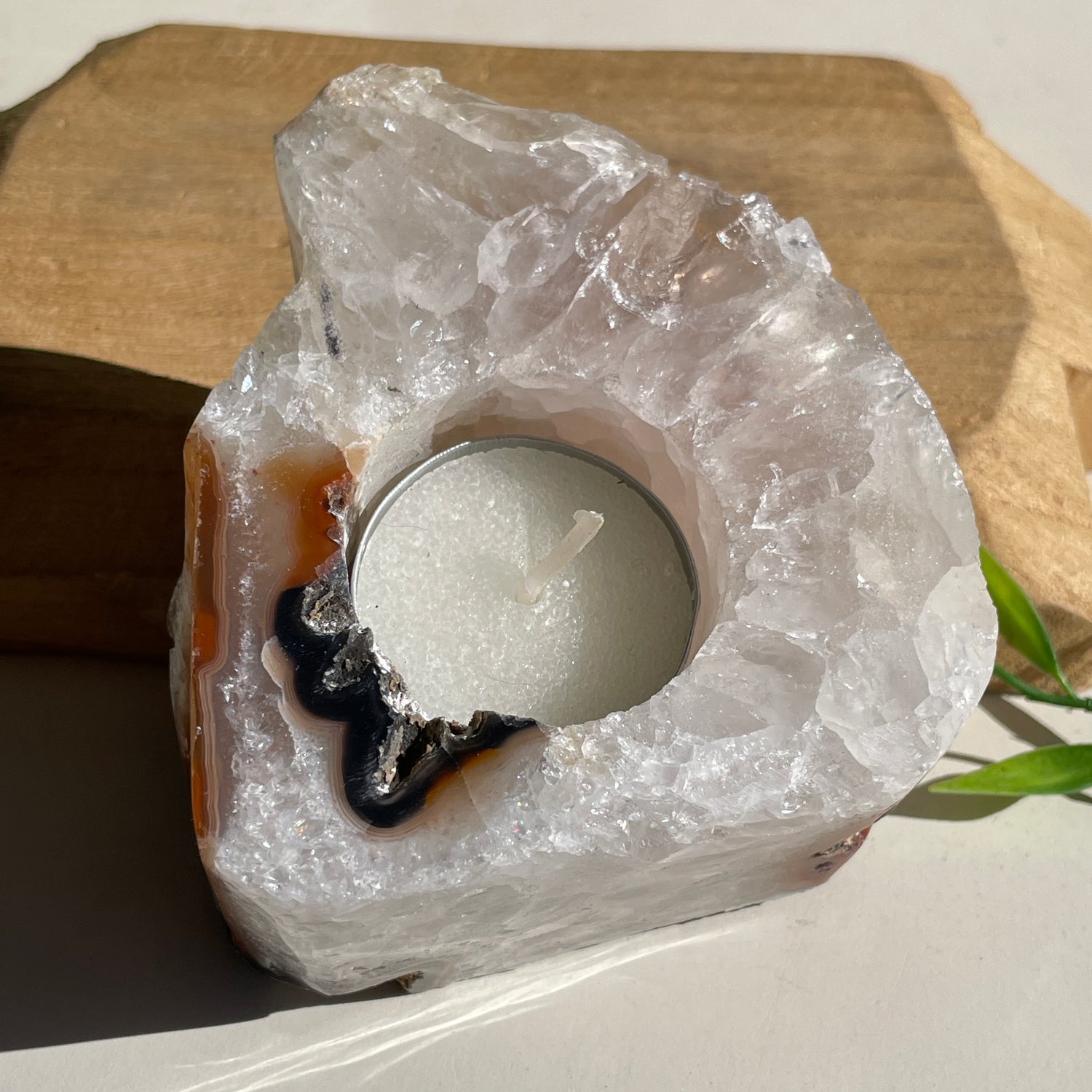 Natural Agate Tealight Holder