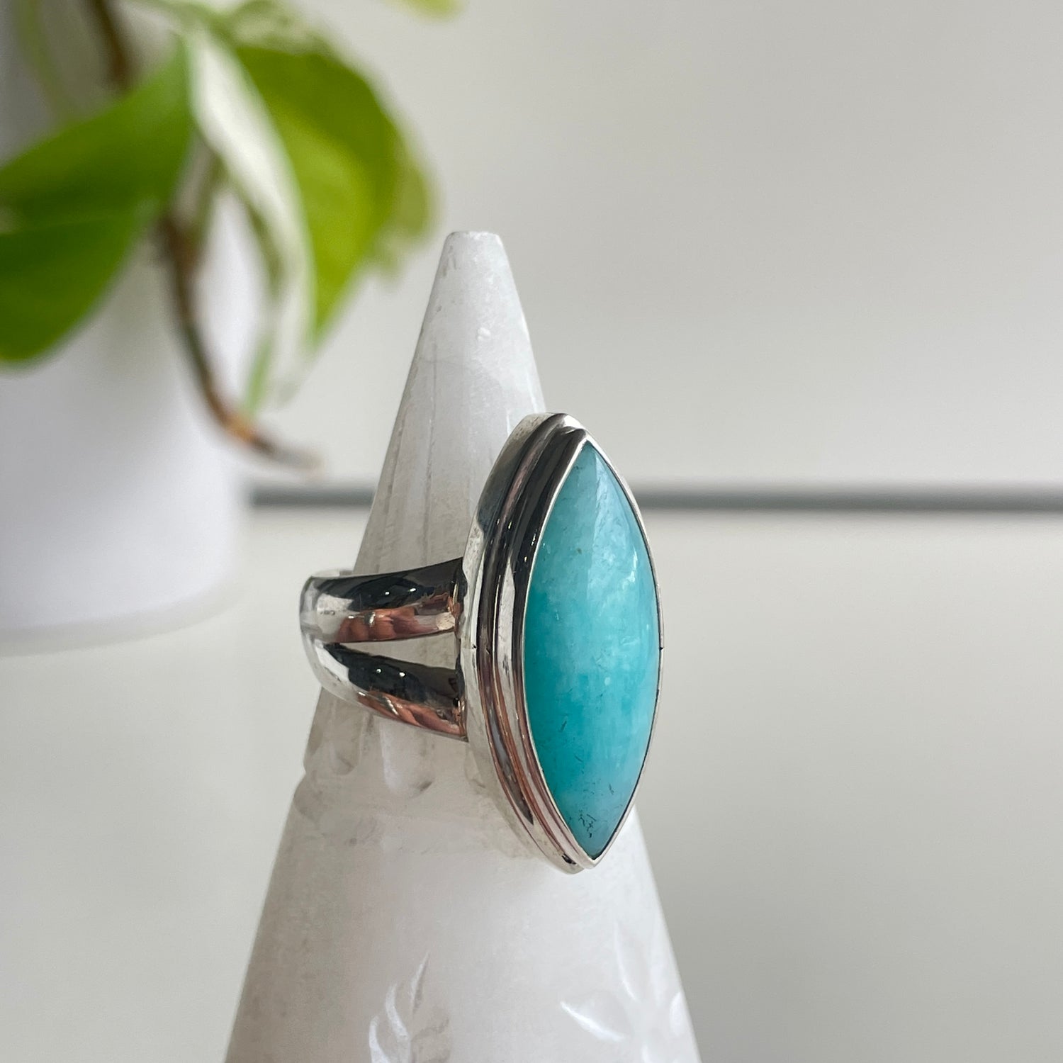Amazonite Marquise Ring Sz9