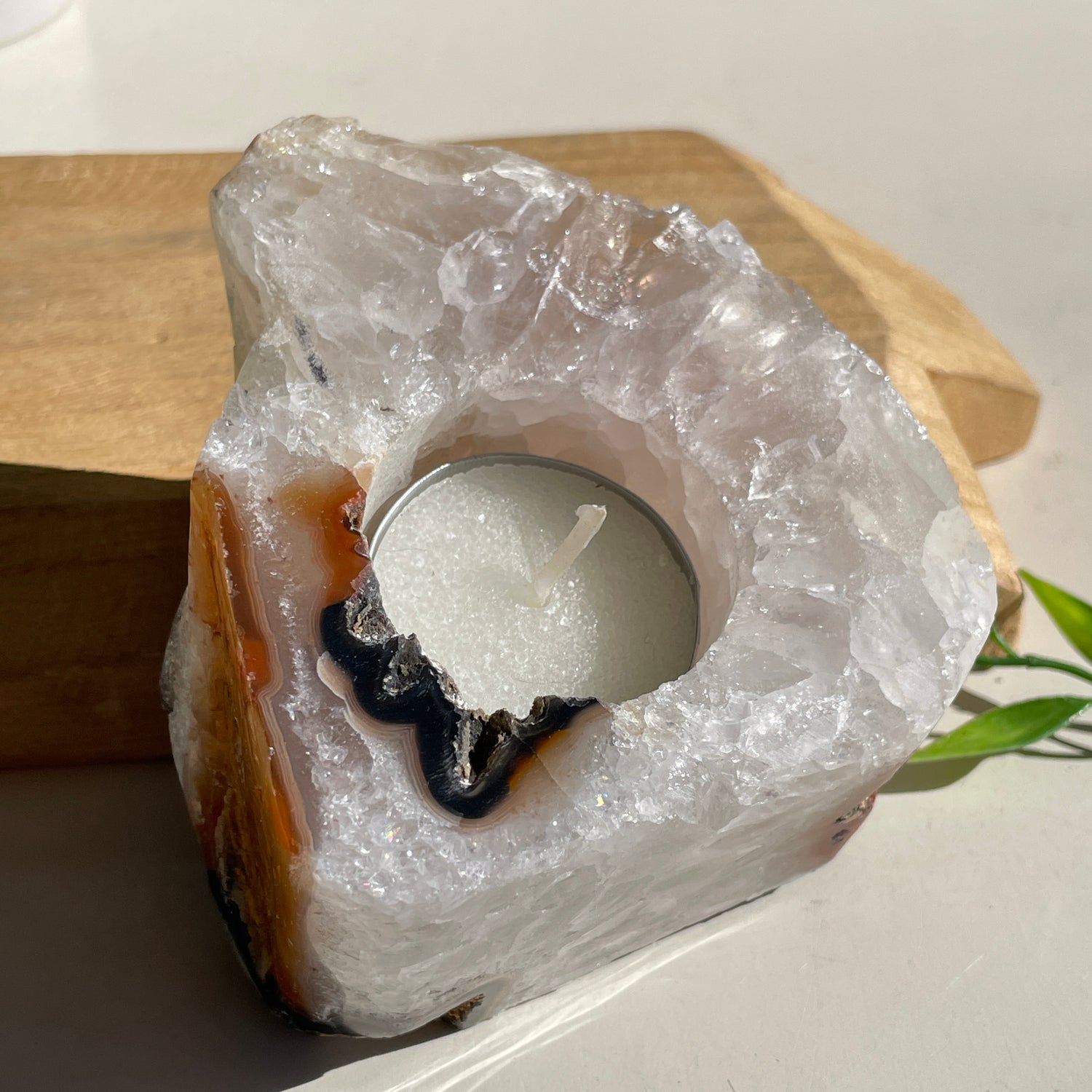 Natural Agate Tealight Holder