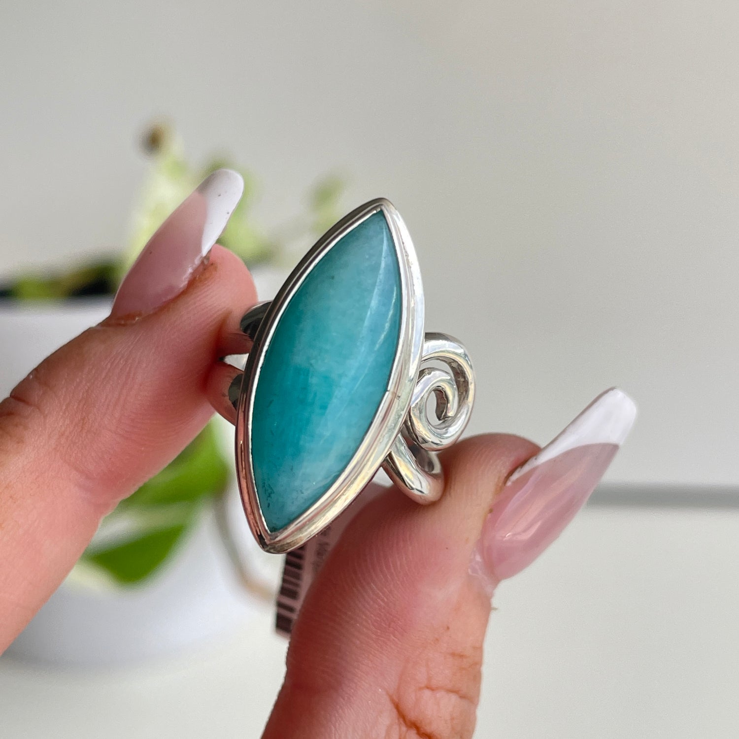 Amazonite Marquise Ring Sz9