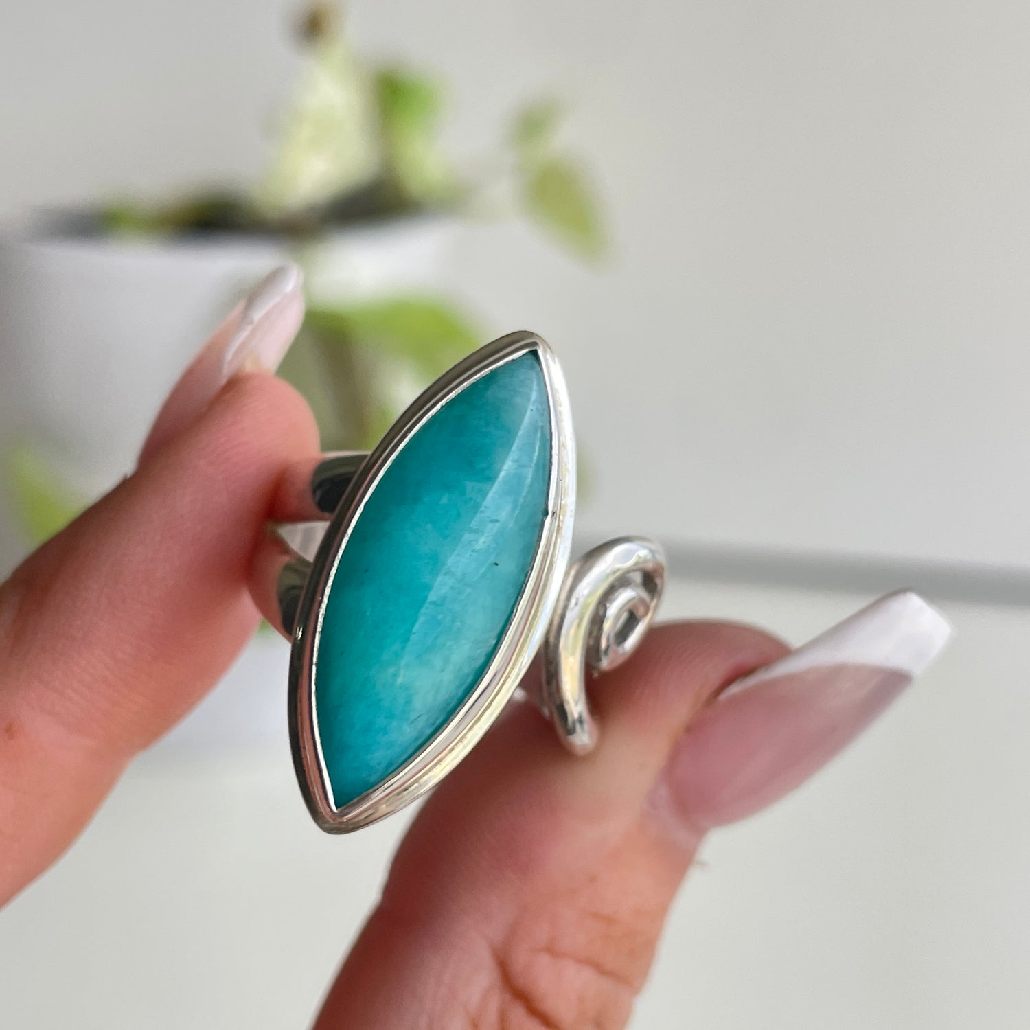 Amazonite Marquise Ring Sz10