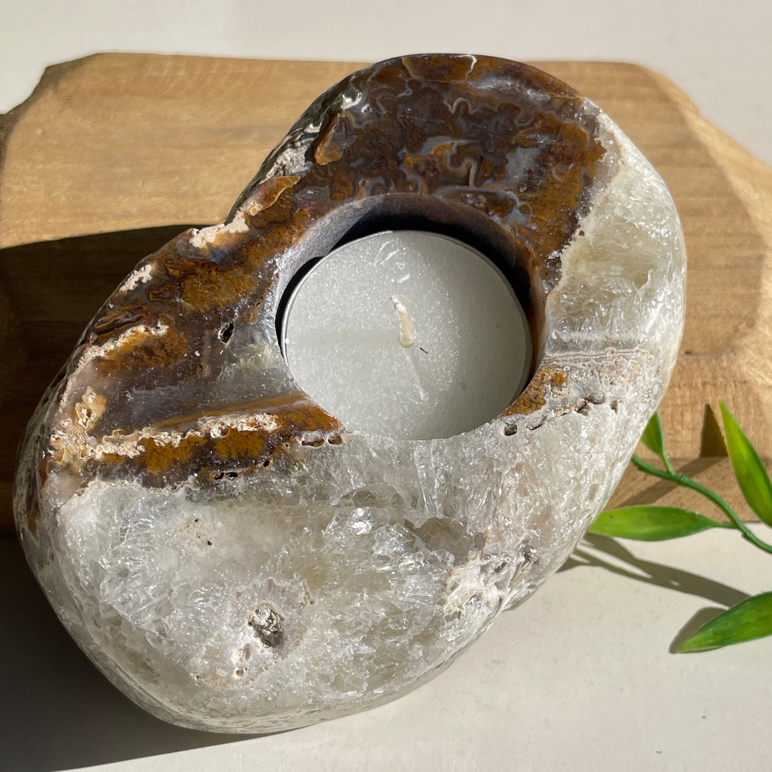 Natural Agate Tealight Holder