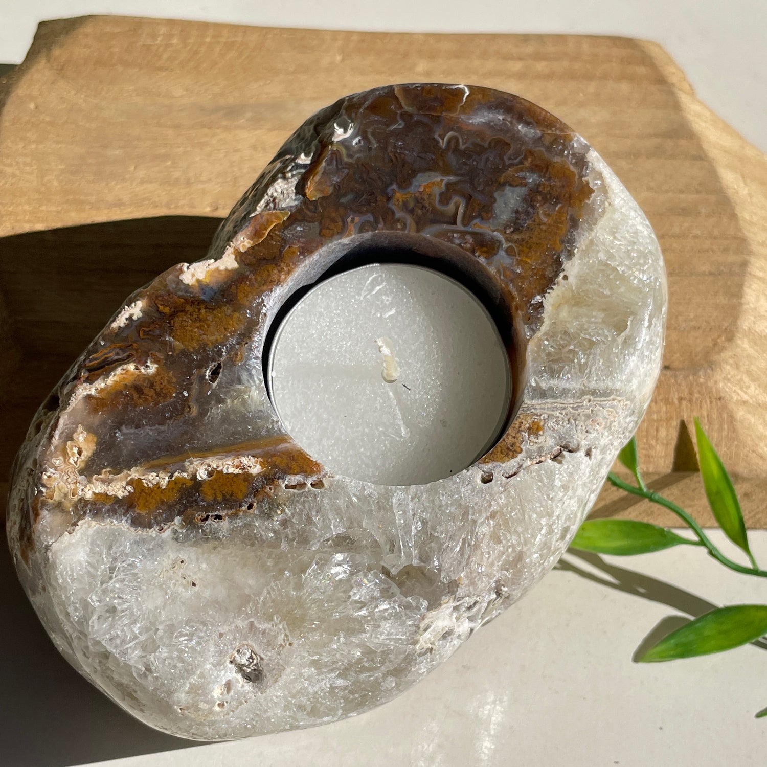 Natural Agate Tealight Holder