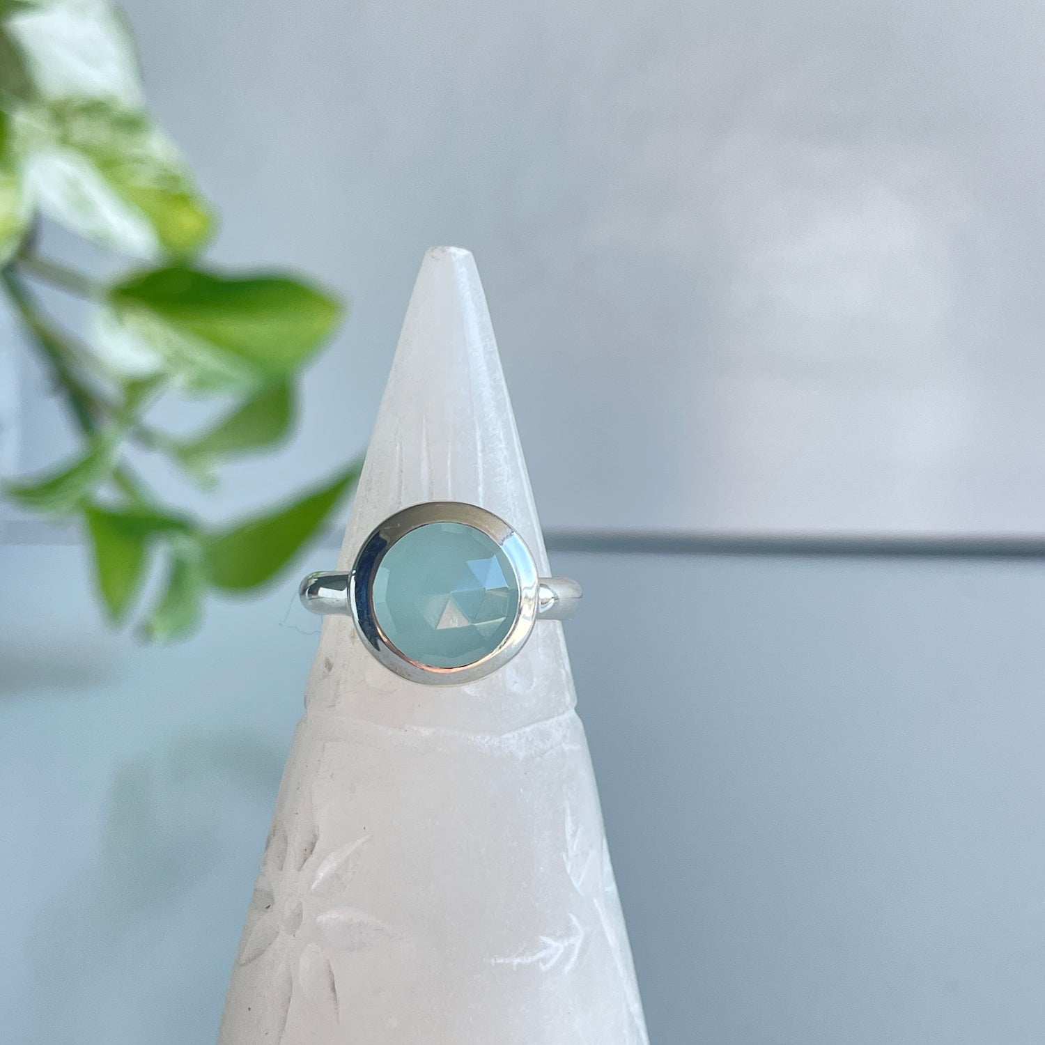 Aquamarine Round Ring Sz7.5 002