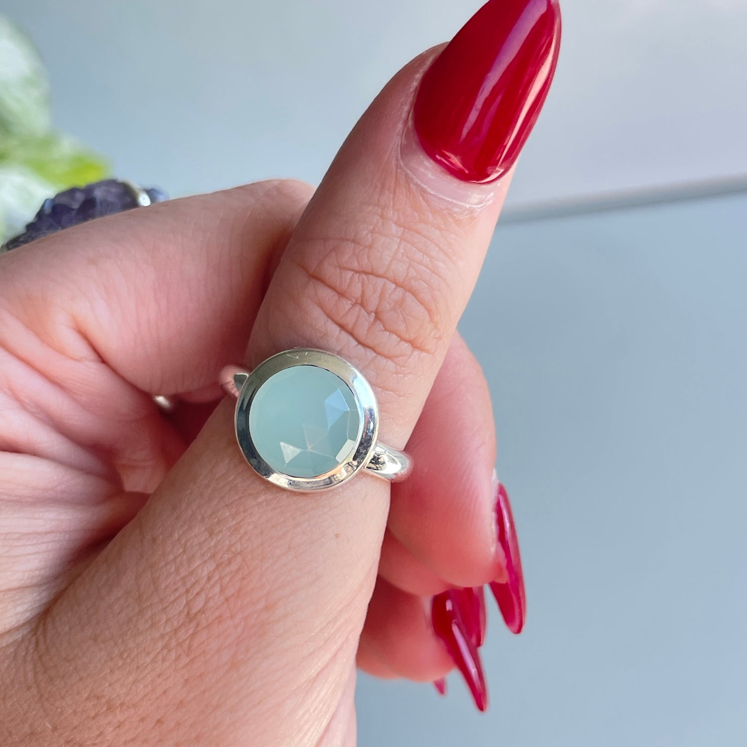 Aquamarine Round Ring Sz7.5 002
