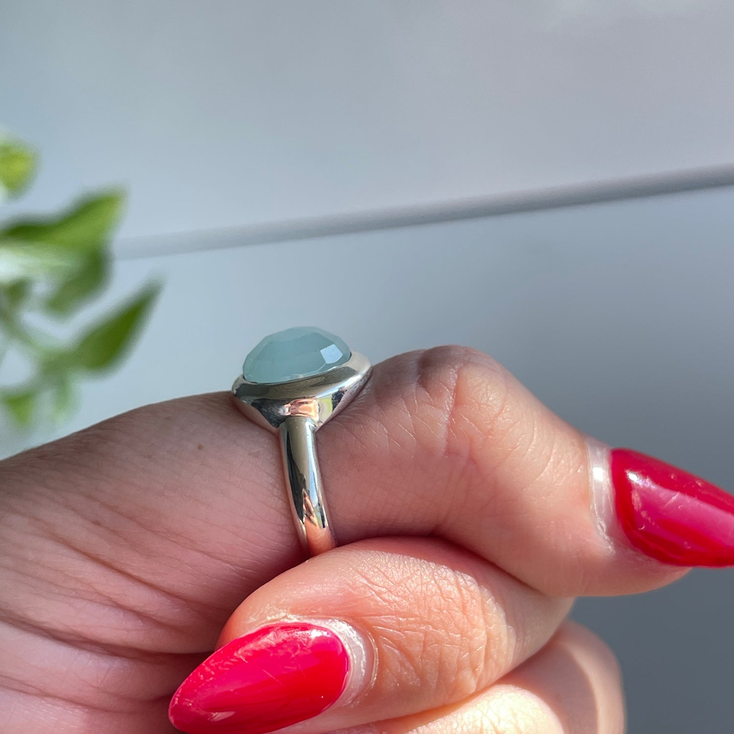 Aquamarine Round Ring Sz7.5 002