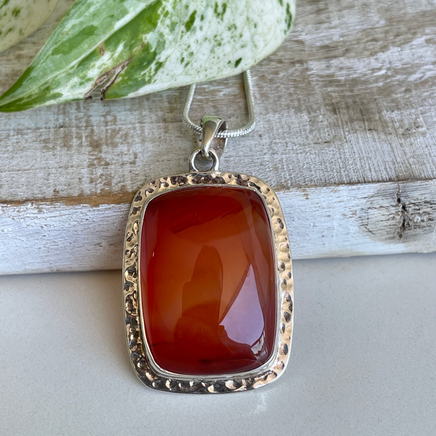 Carnelian Rectangle Pendant