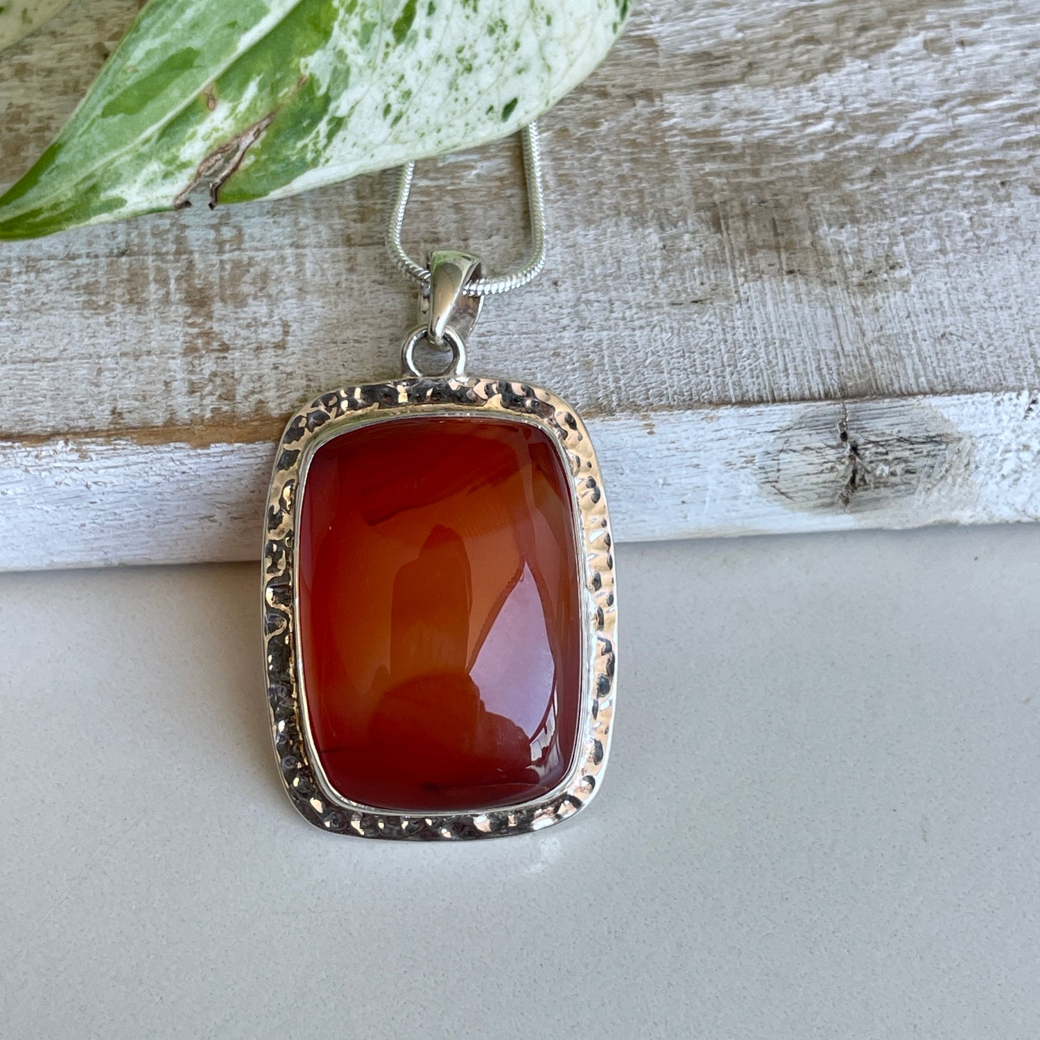 Carnelian Rectangle Pendant