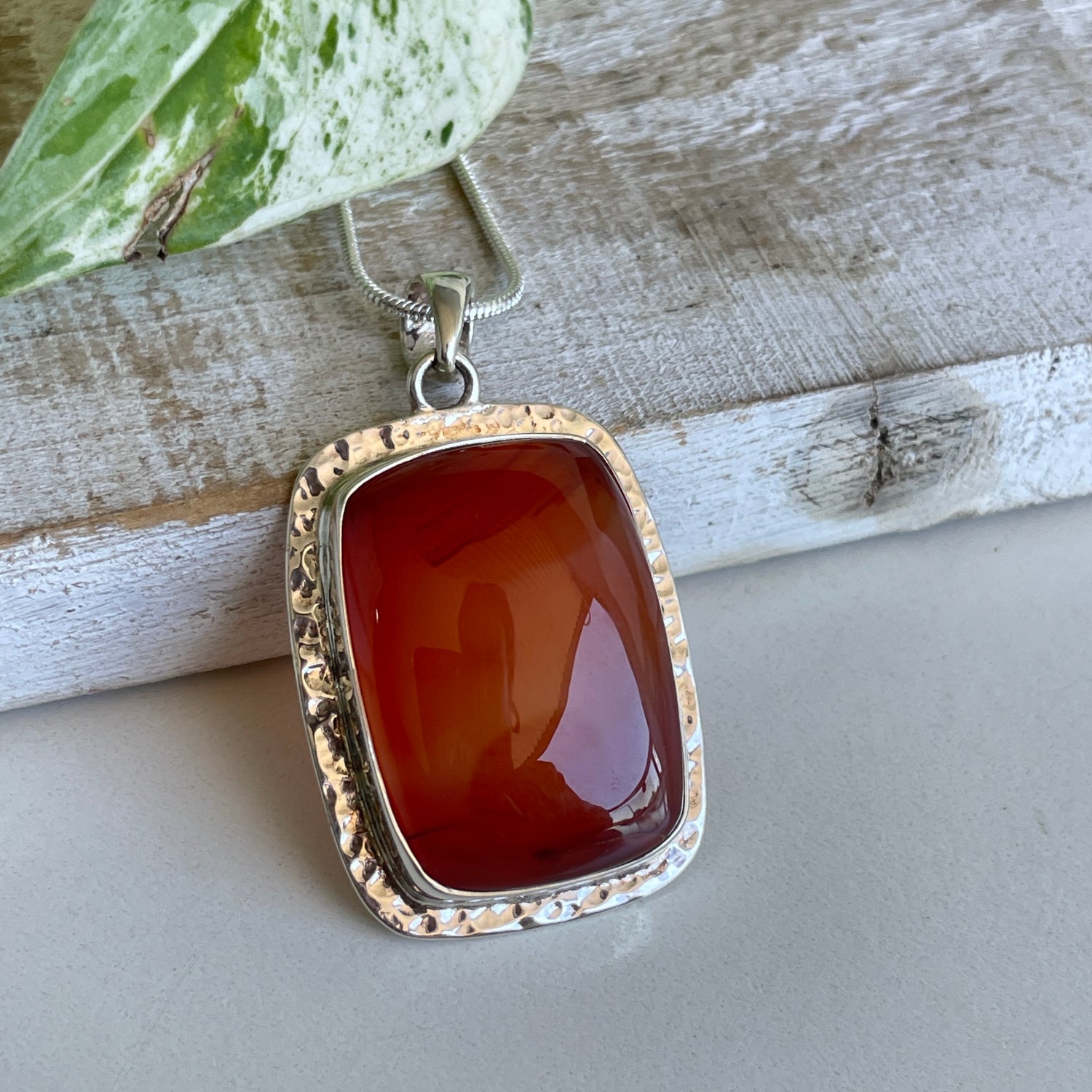Carnelian Rectangle Pendant