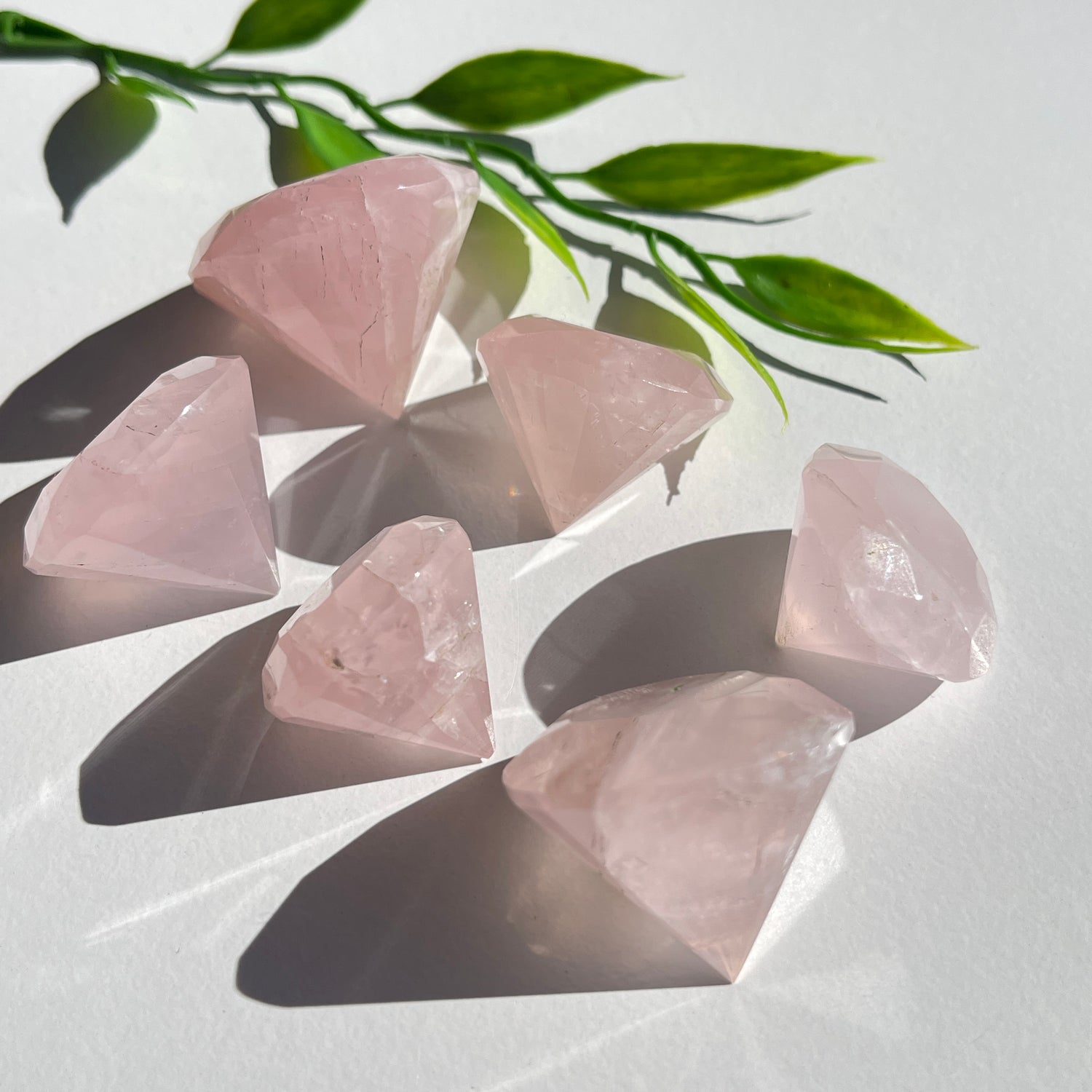 Rose Quartz Diamond Shape Crystal 20-30mm