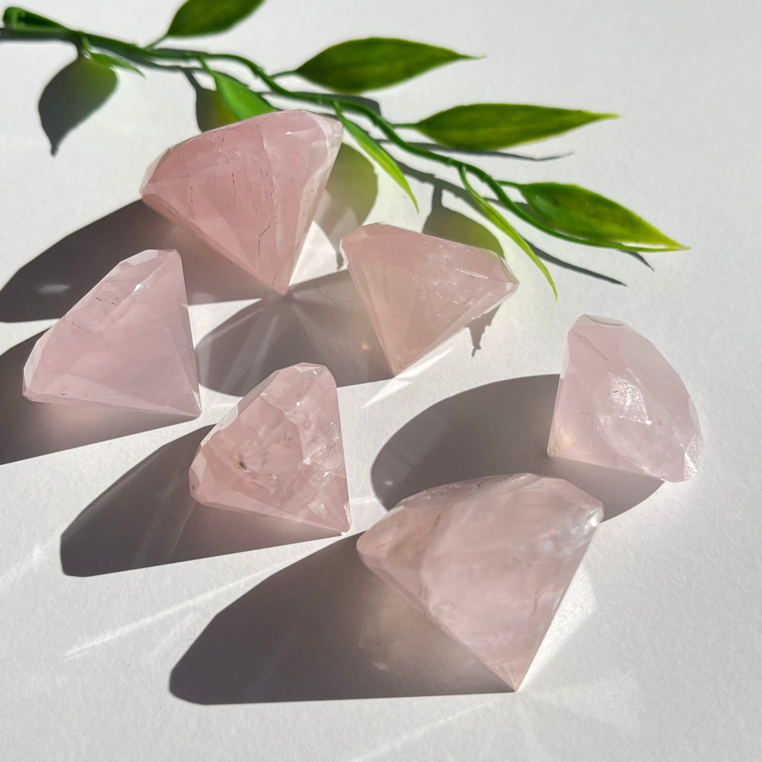 Rose Quartz Diamond Shape Crystal 20-30mm