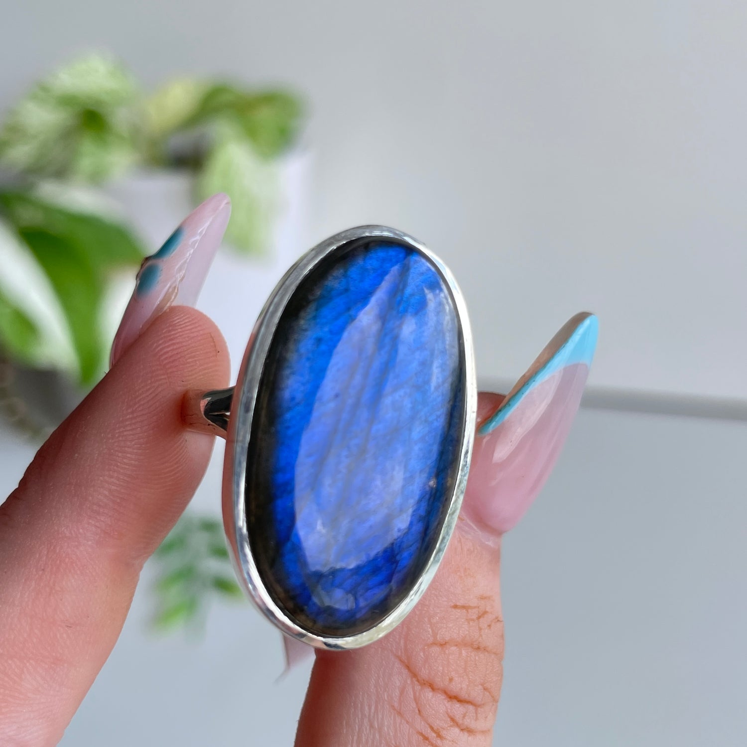 Labradorite Oval Ring Sz9.5