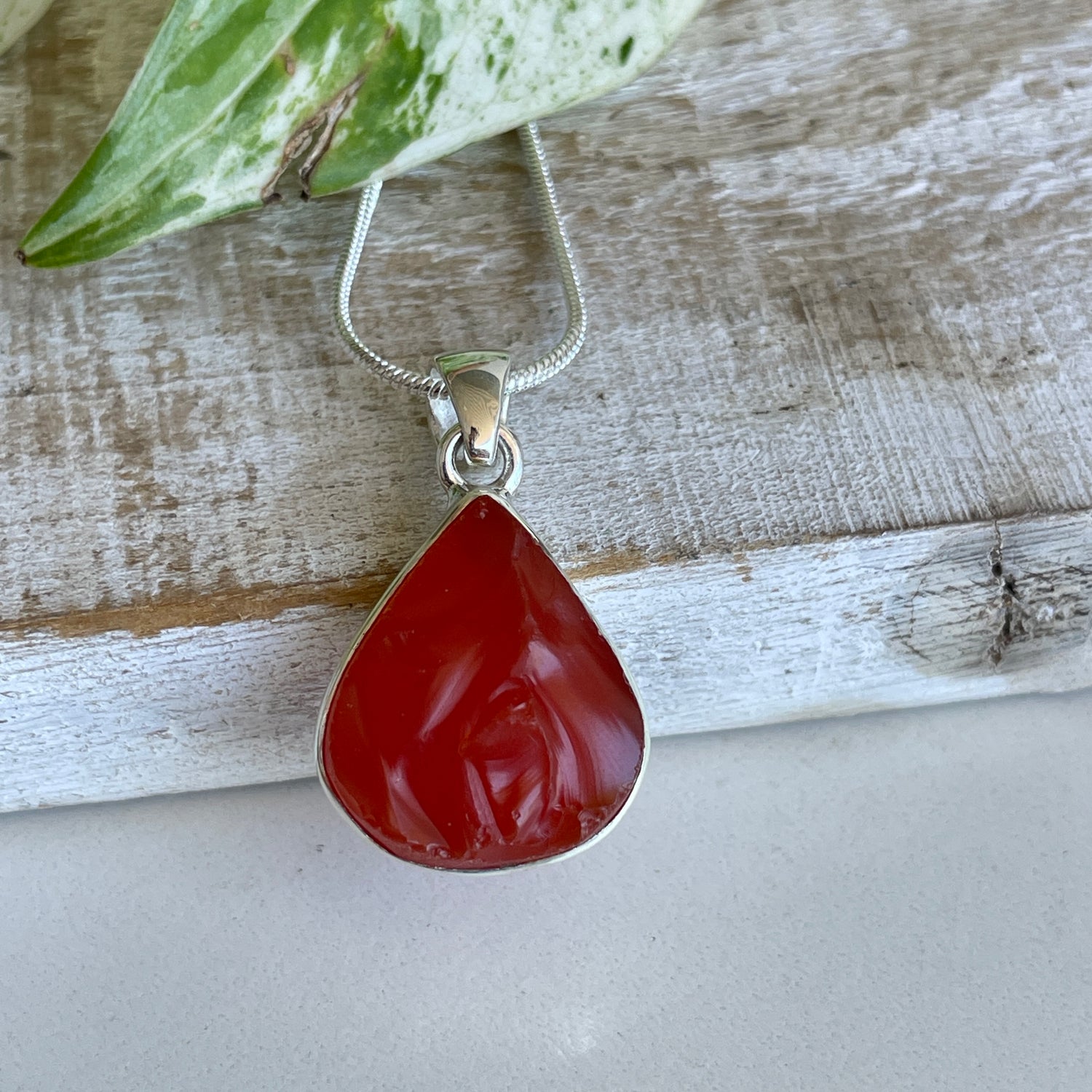 Carnelian Teardrop Pendant