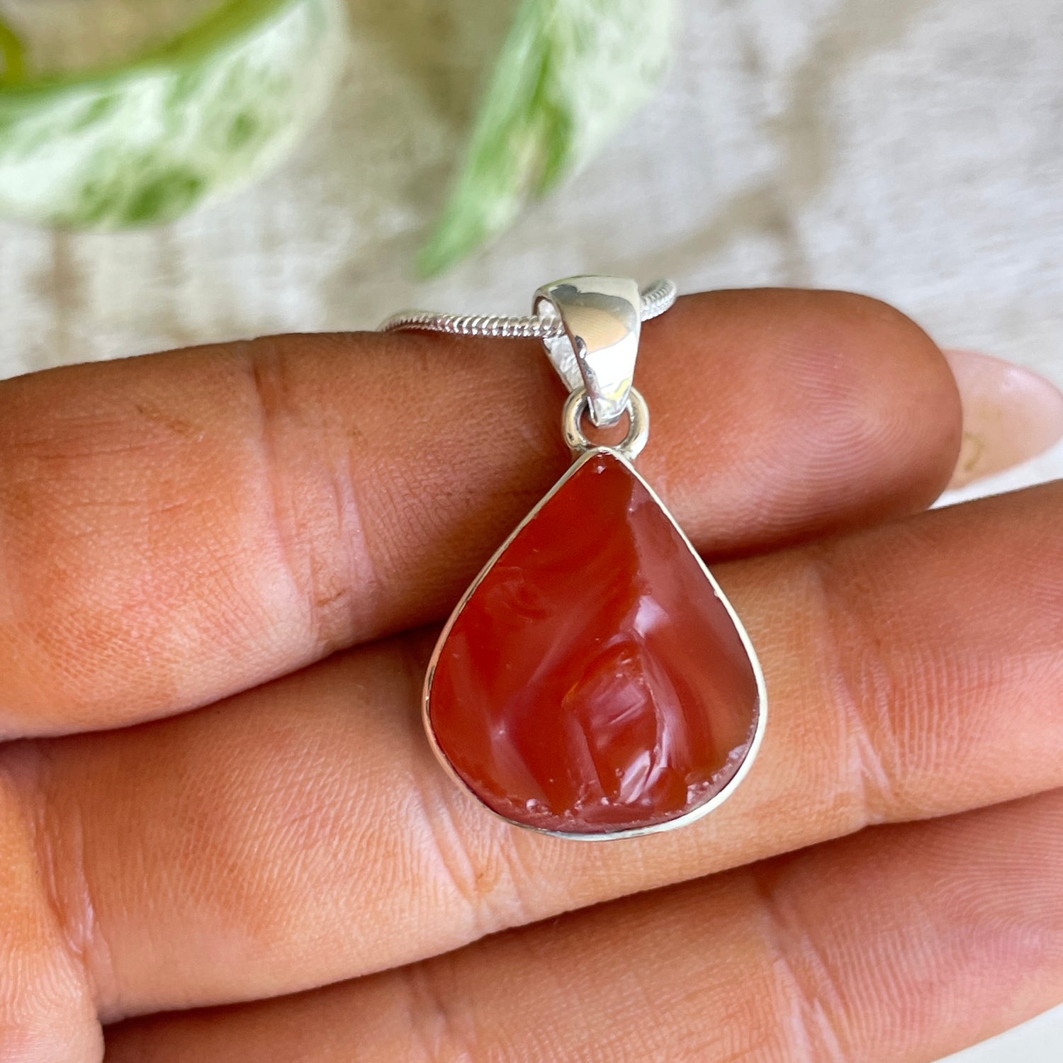 Carnelian Teardrop Pendant