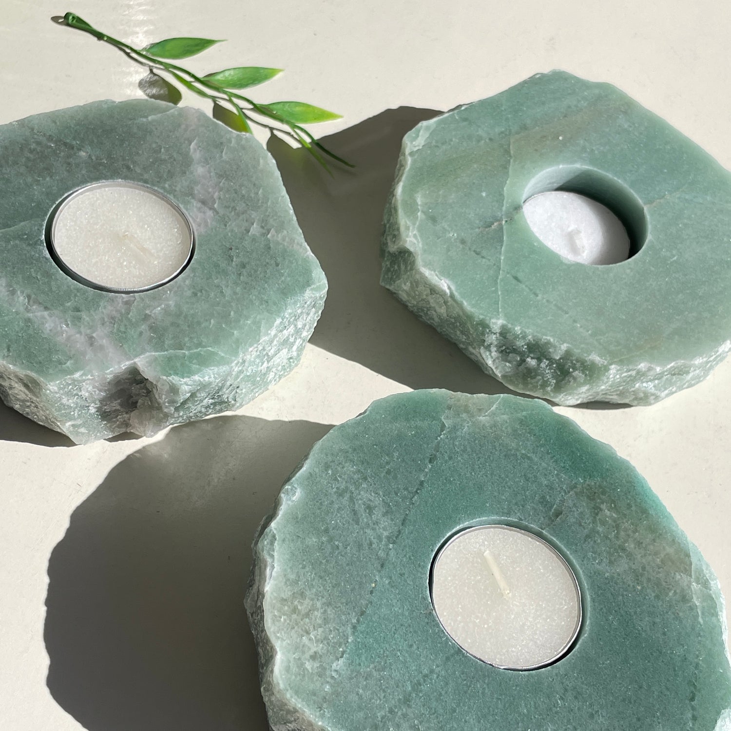 Green Aventurine Tealight Holder