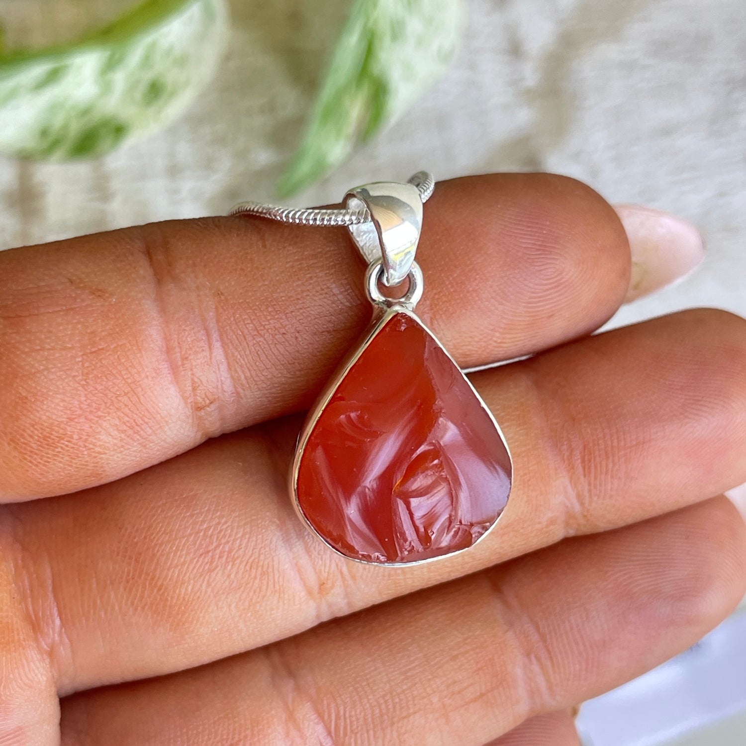 Carnelian Teardrop Pendant